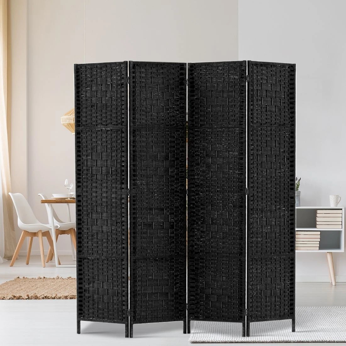 8 Artiss 4 Panel Room Divider Screen 163x170cm Woven
 - black, 8 of 8