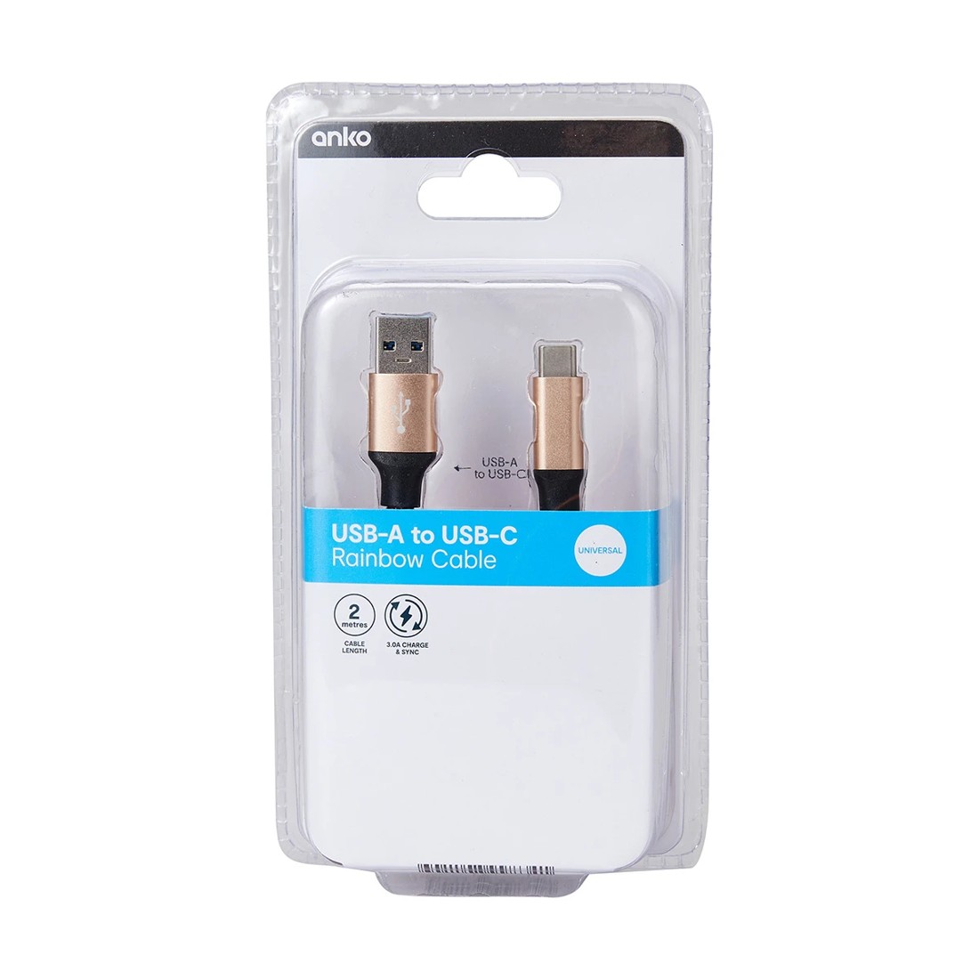 4 USB-A to USB-C Rainbow Cable - 2m, 4 of 4