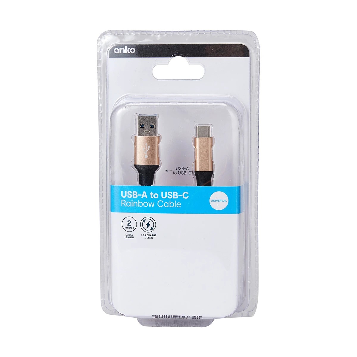 4 USB-A to USB-C Rainbow Cable - 2m, 4 of 4