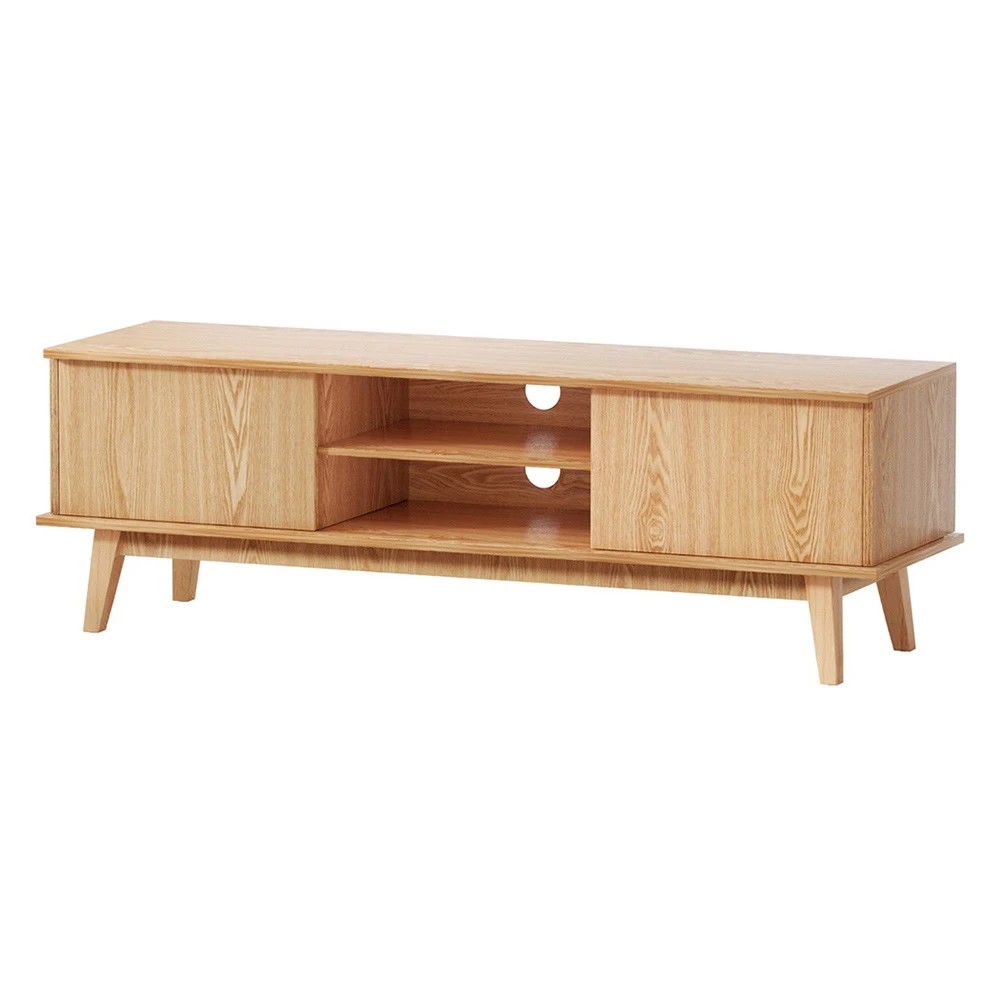 1 Artiss TV Cabinet Entertainment Unit Stand Storage 140CM - Natural, 1 of 5