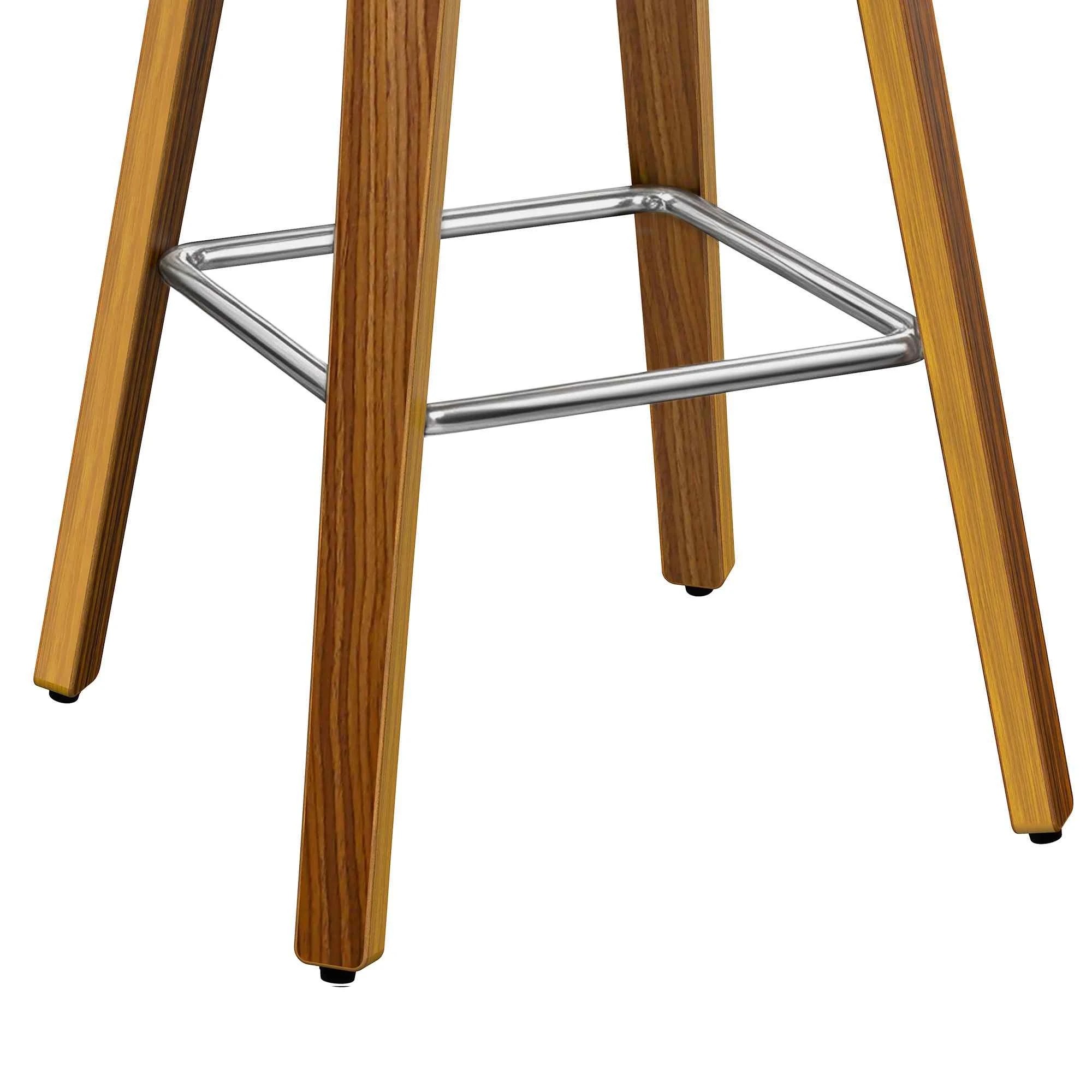 9 Alfordson 4x Bar Stools Kitchen Vintage Leather Seat Rattan Chair - White, 9 of 10