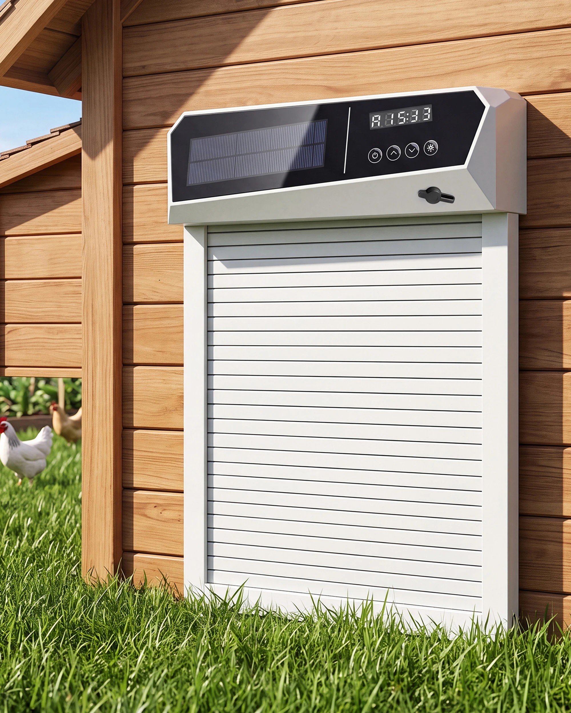 7 Advwin Automatic Chicken Coop Door Solar Powered with APP Control Includes Timer Light Sensor & Smart Modes, 7 of 8