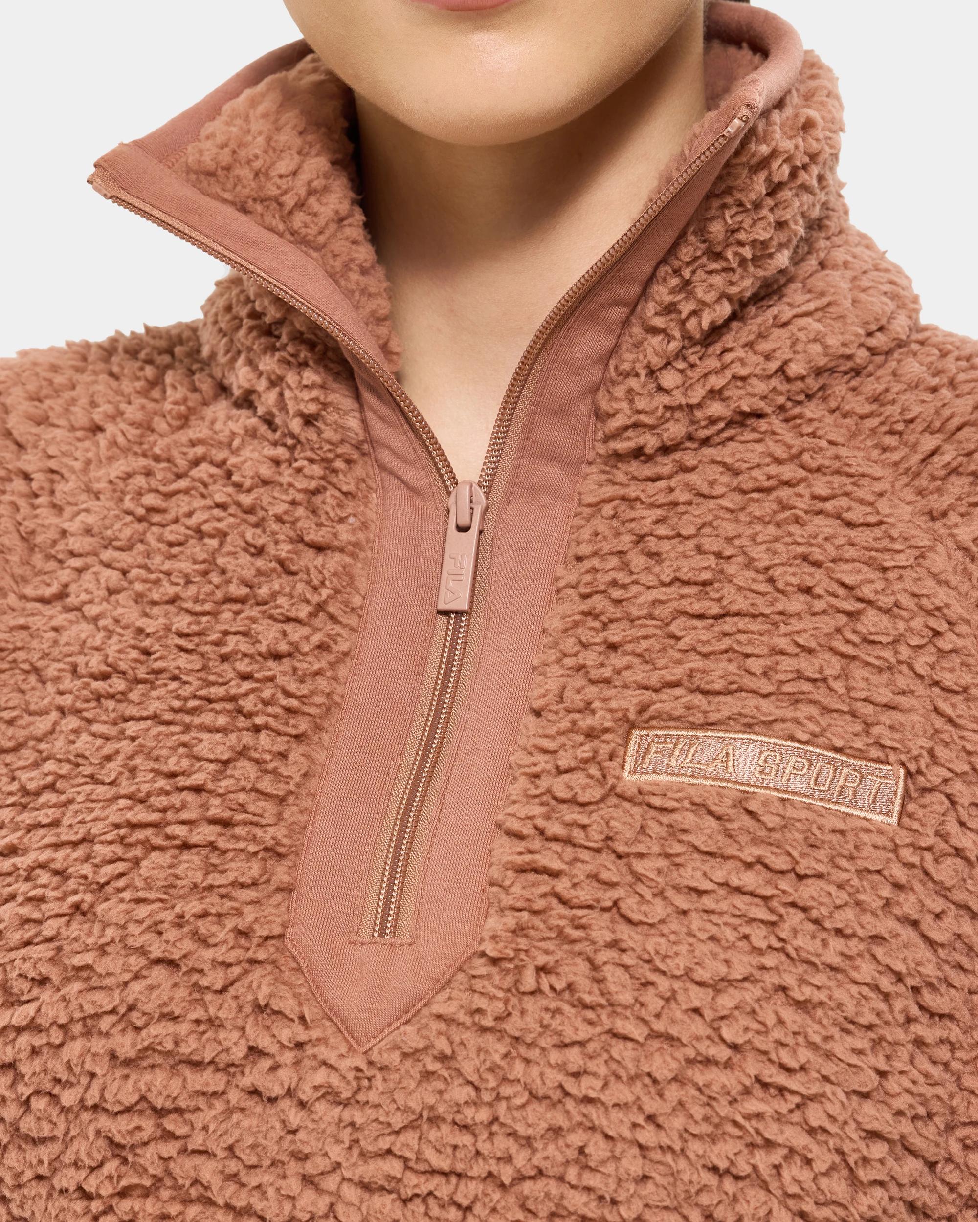 6 Fila Hallie Quarter Zip Teddy Fleece Top SHEER, 6 of 10