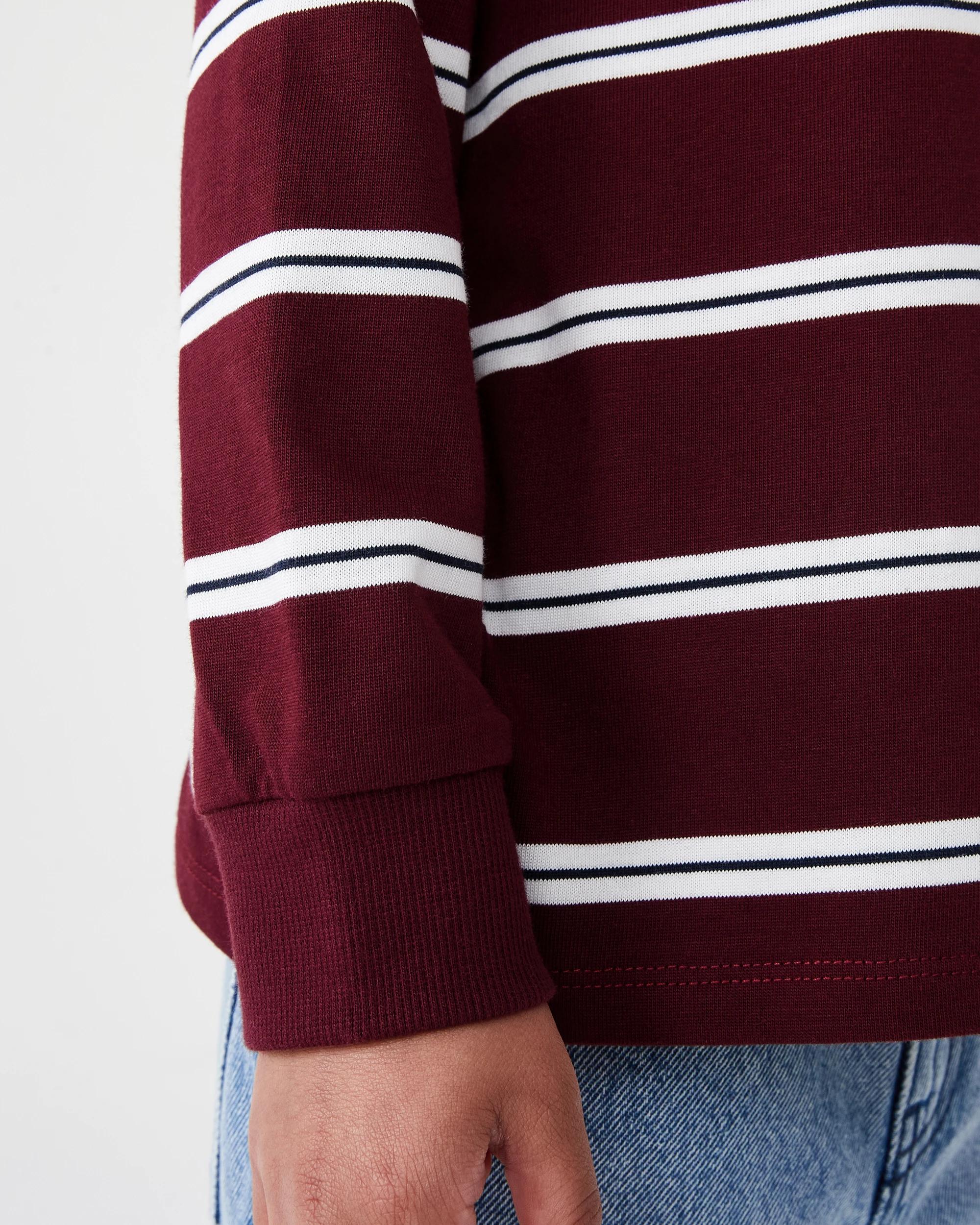 5 Long Sleeve Stripe Rugby T-shirt Red Stripe, 5 of 7