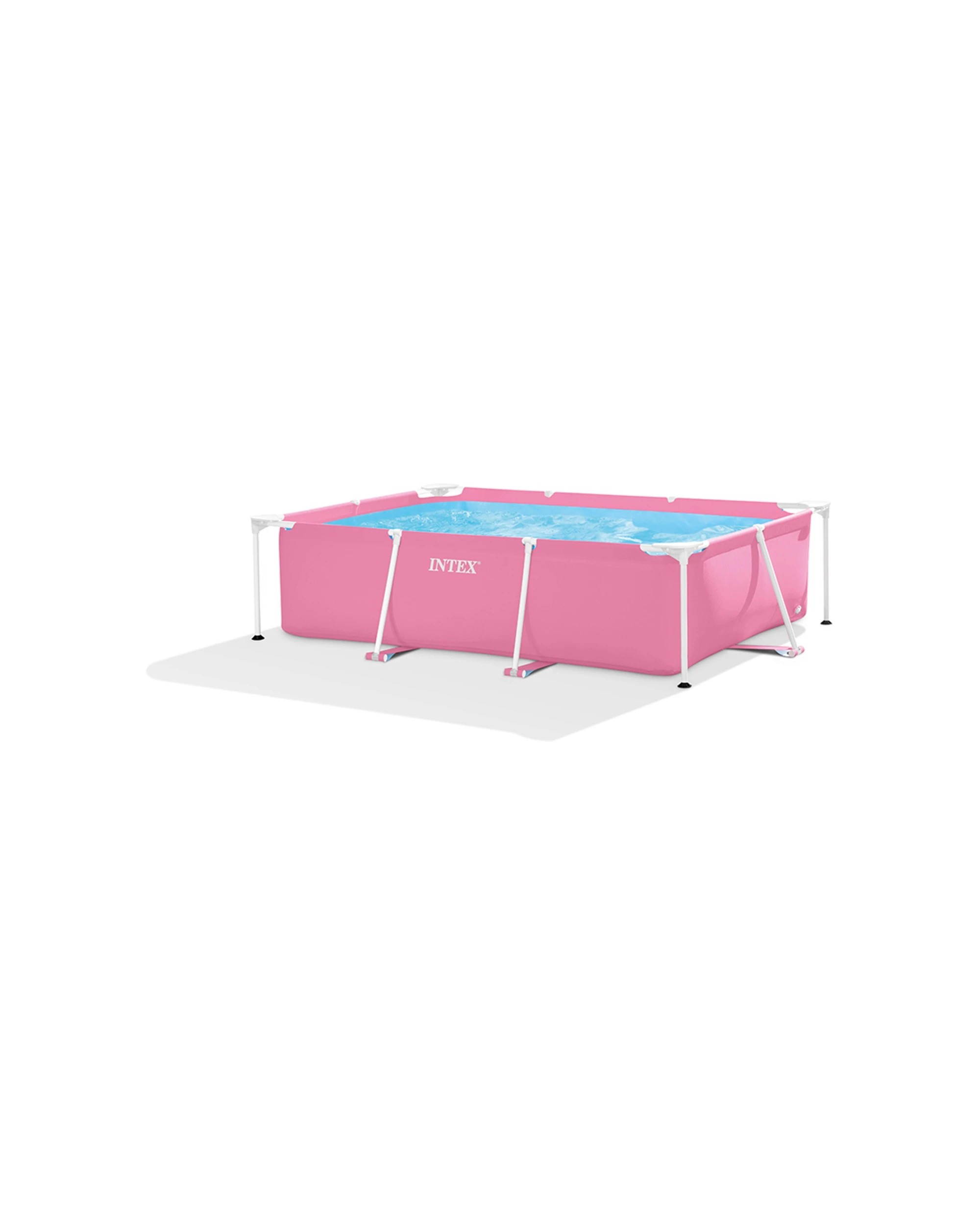 1 Intex 2.2x1.5m Rectangular Frame Above Ground Swimming Pool Outdoor/garden - Pink, 1 of 9
