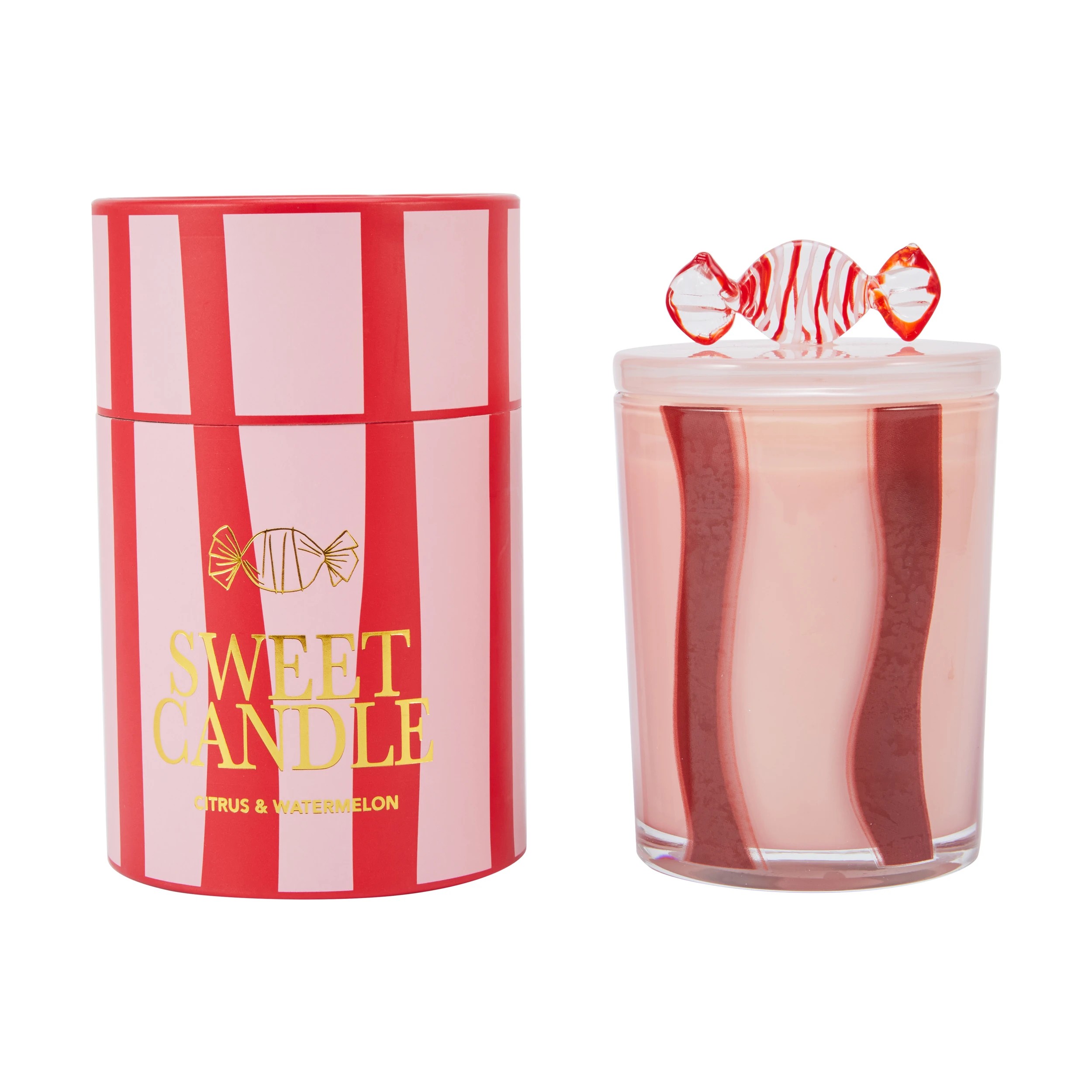 1 Christmas Red Glass Candy Candle, 1 of 6