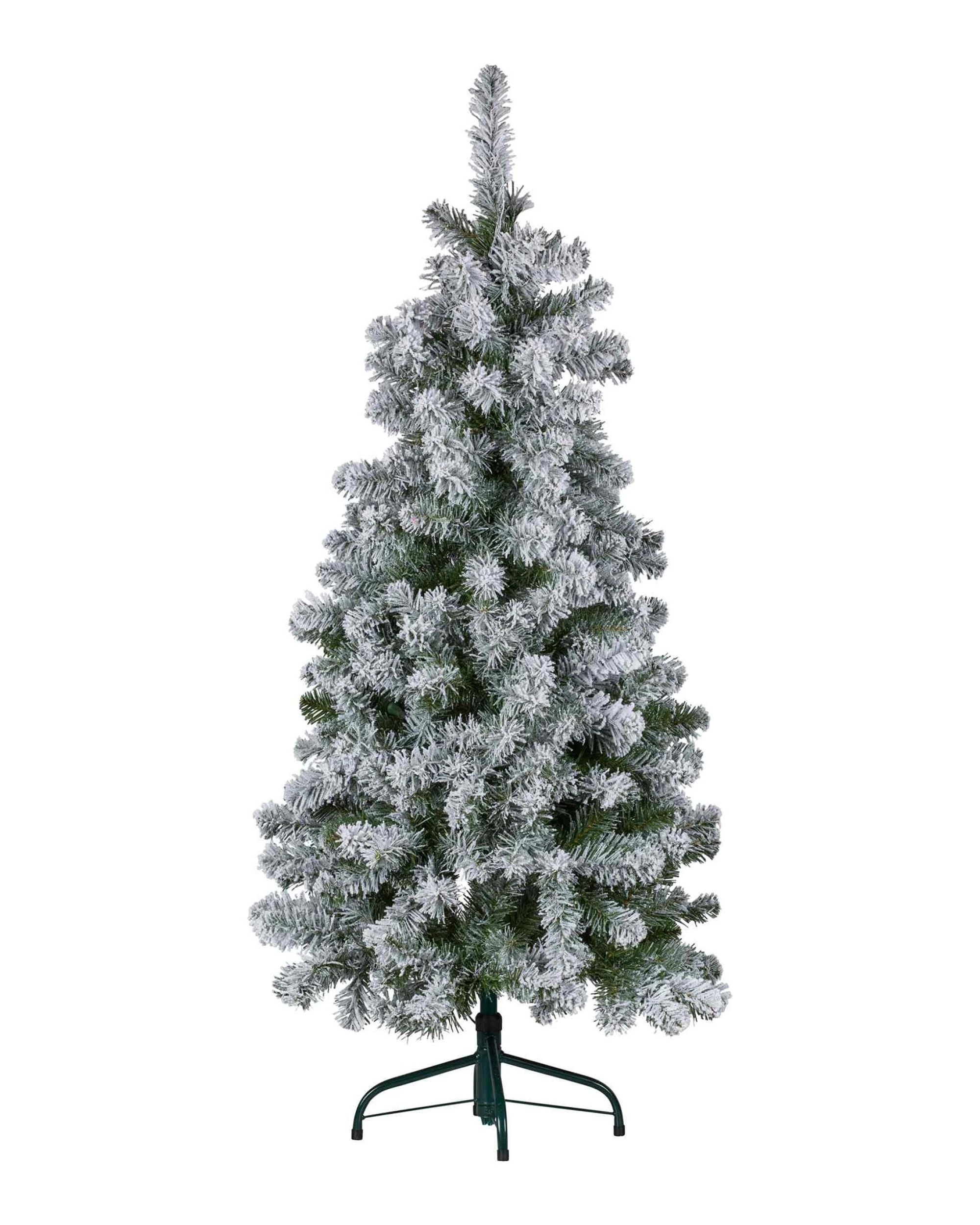 2 Christabelle 4.5ft - (137cm) Snowy Slimline Christmas Tree with LED Lights, 2 of 4