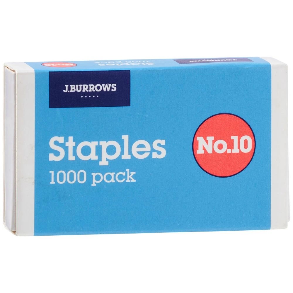 1 J.Burrows No. 10 Staples 1000 Pack, 1 of 2