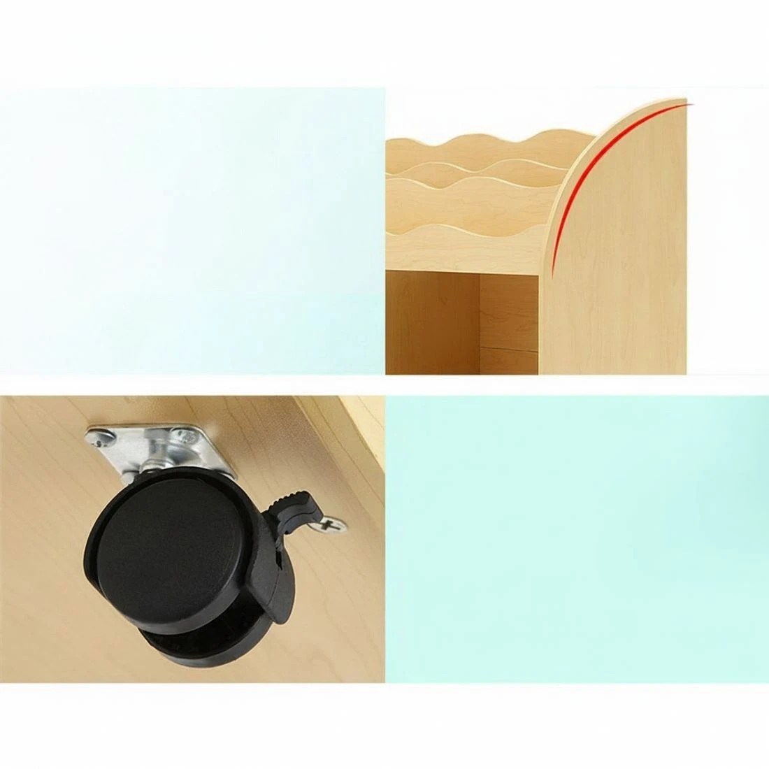 7 Keezi 3 Tiers Kids Bookshelf Storage Children Bookcase Toy Box Organiser - Natural, 7 of 8