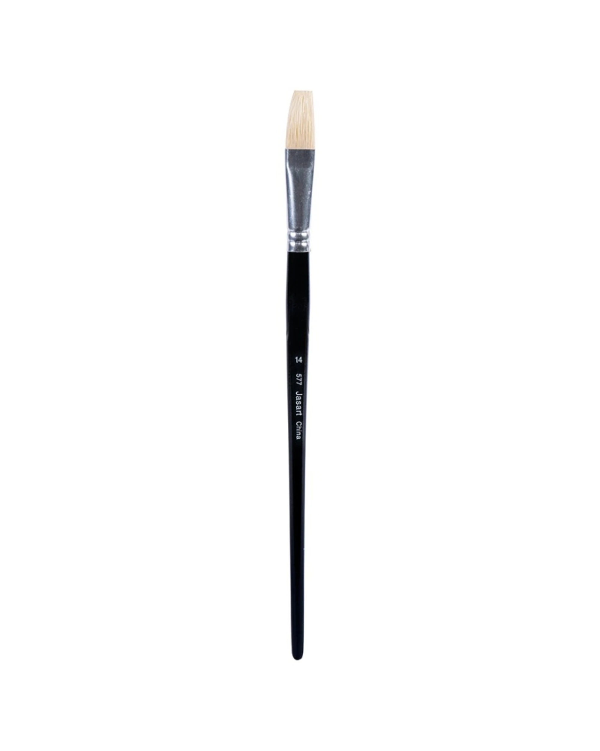 2 Jasart Hog Bristle Series 577 Flat Paint Brush Size 14 - Black, 2 of 2