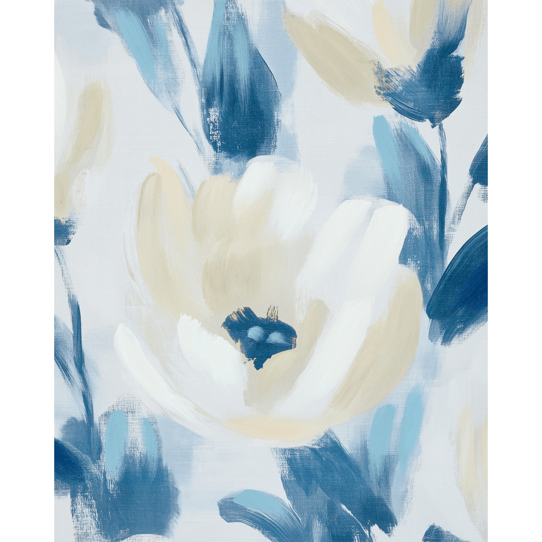 3 Indigo Bloom Framed Canvas - 90cm x 60cm, 3 of 5