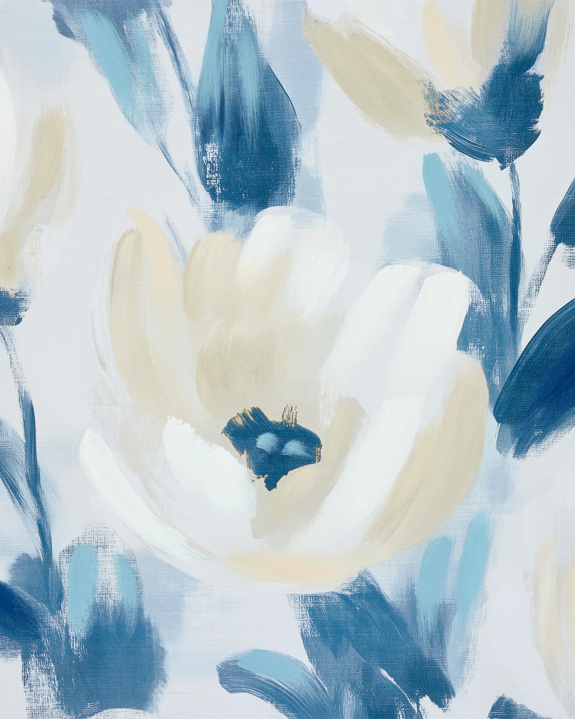 3 Indigo Bloom Framed Canvas - 90cm x 60cm, 3 of 5