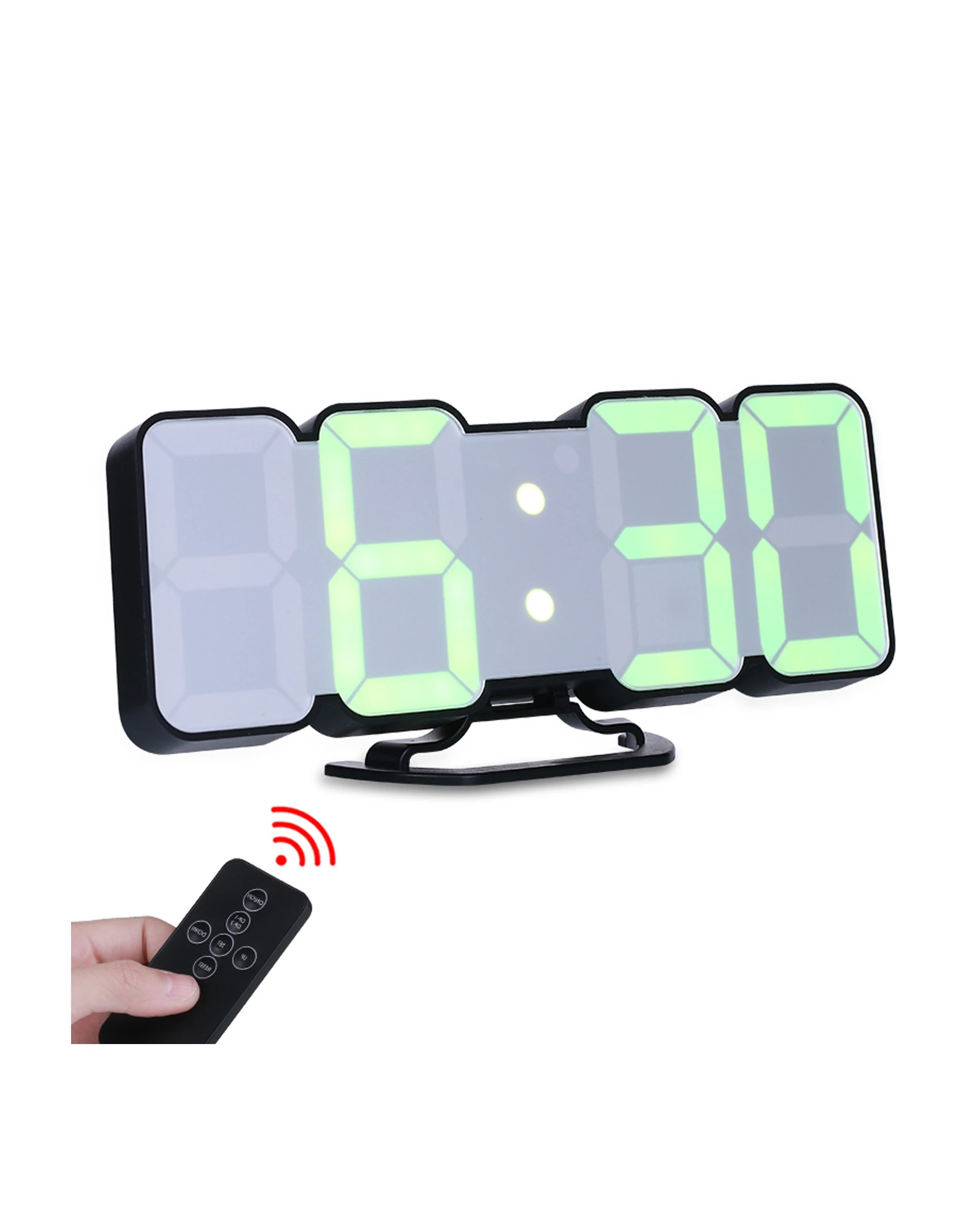 1 TODO LED Digital Alarm Clock 115 Colour Display USB Power Countdown Timer Remote - Black, 1 of 10
