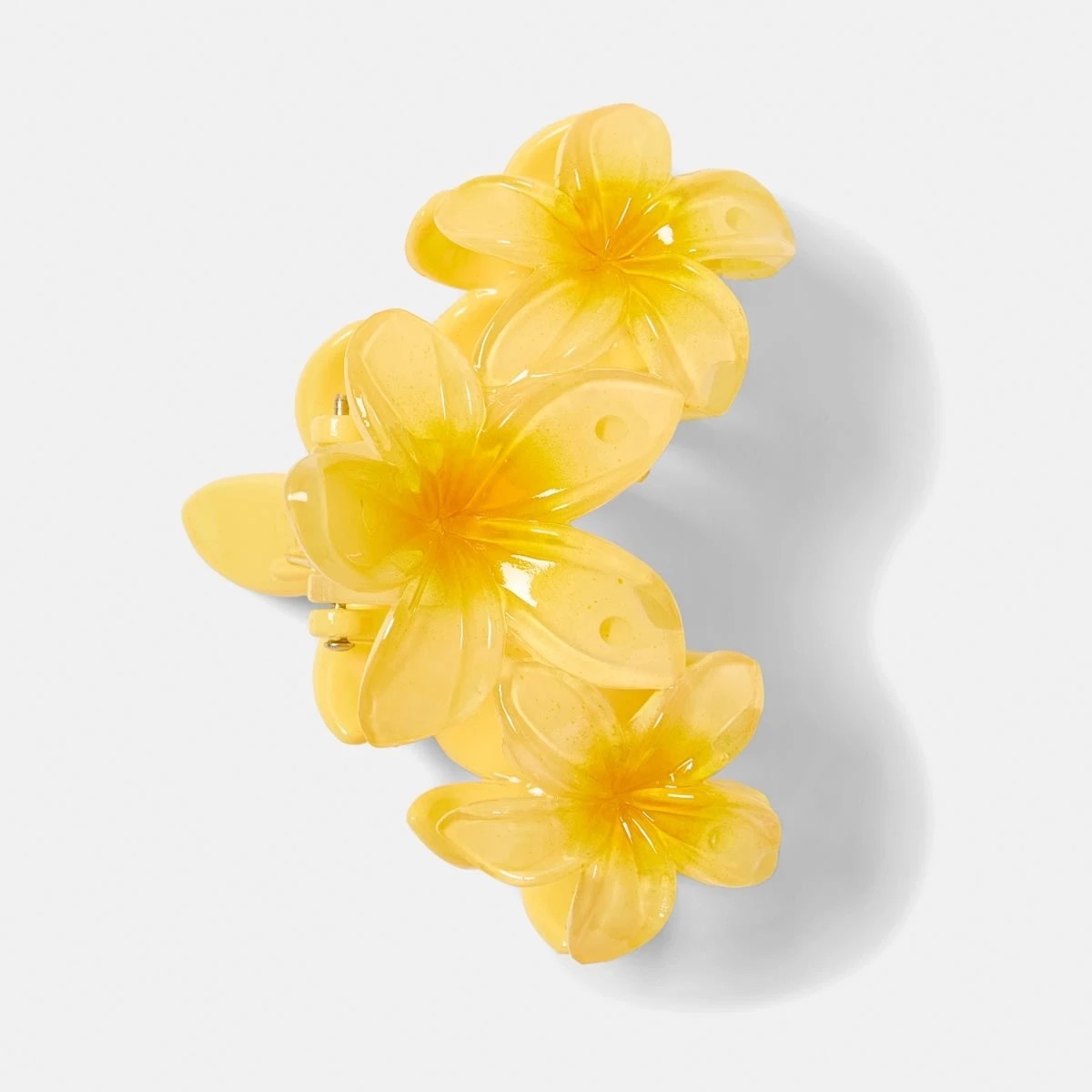1 Yellow Gradient Frangipani Claw Hair Clip, 1 of 4