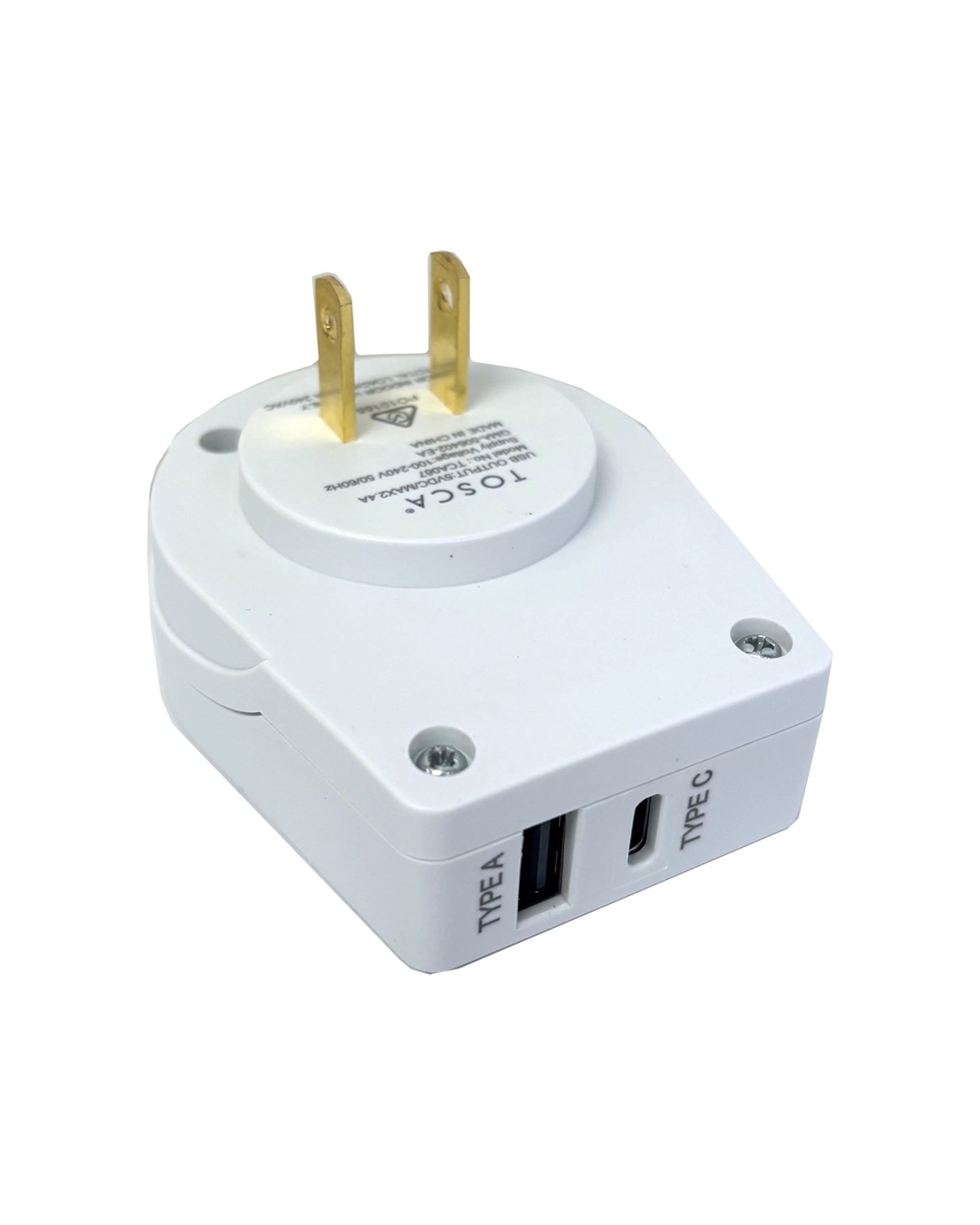 2 Tosca Japan OB Portable Travel Adapter USB A & C - White, 2 of 3