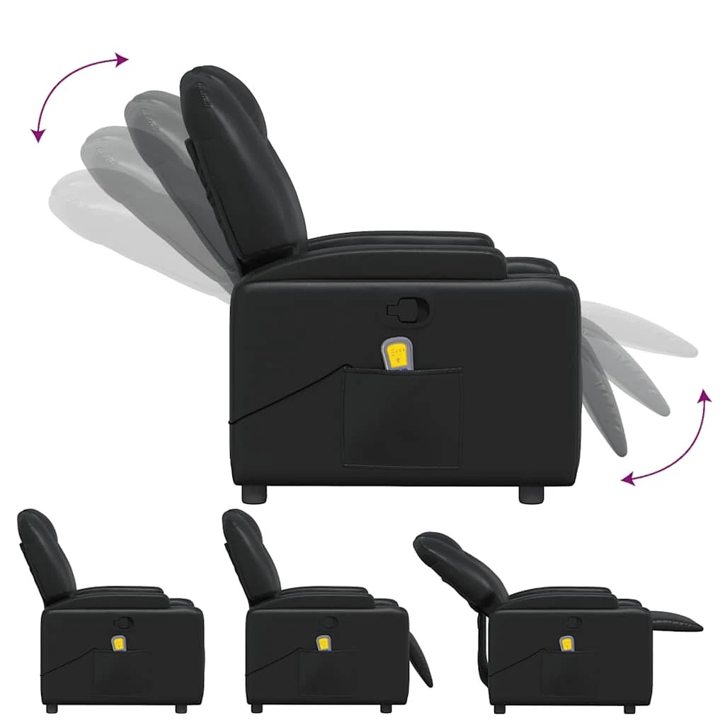 8 vidaXL massage recliner chair Reclining Mechanism - Black, 8 of 9