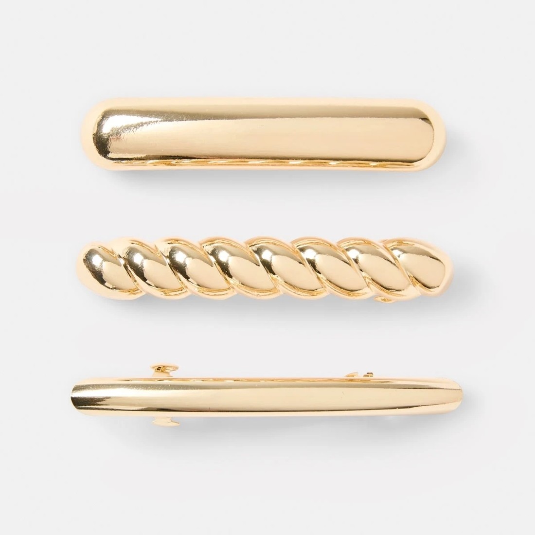 2 3 Pack Barret Hair Clips - Gold Tone, 2 of 4