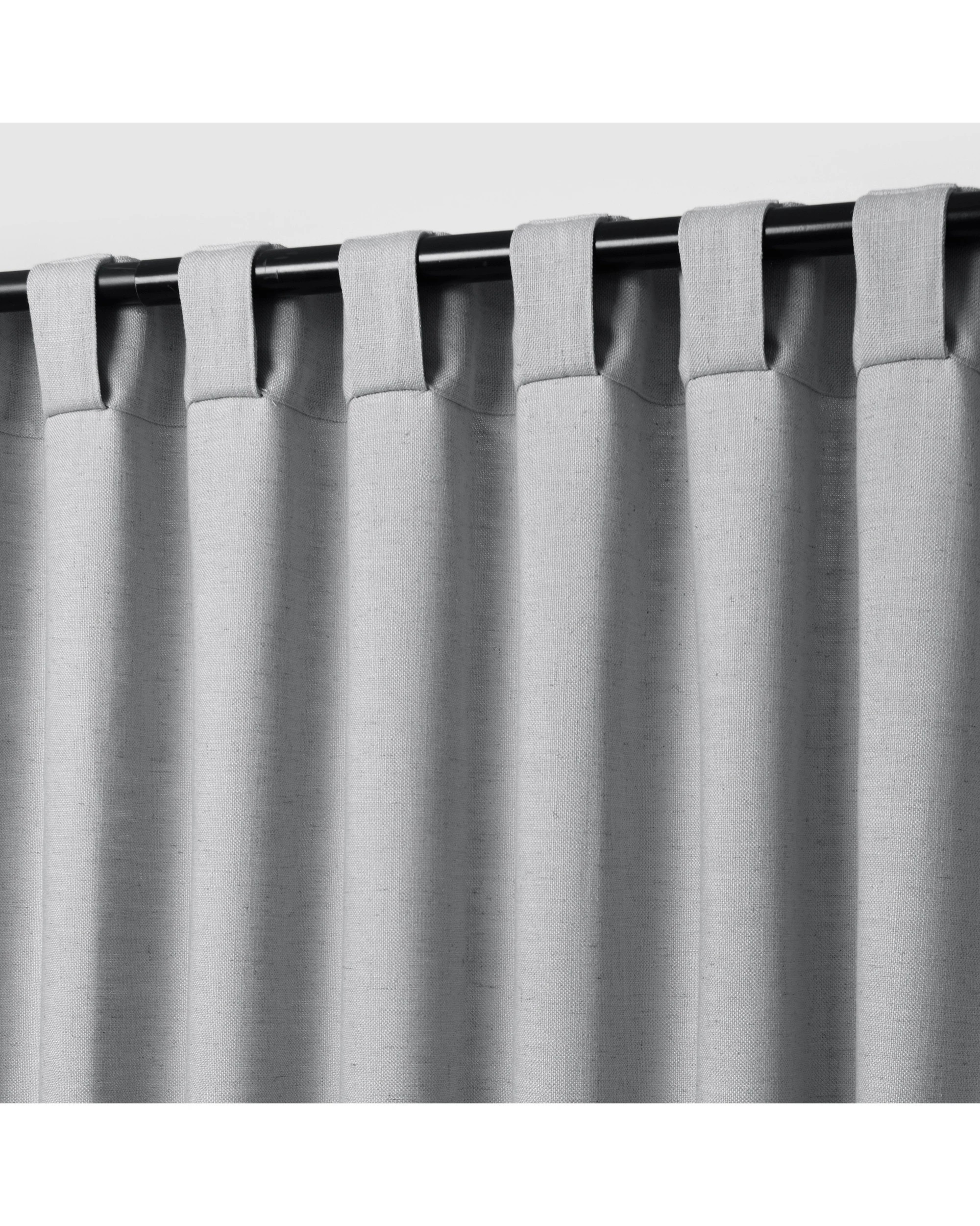 3 Cadence & Co. Adria Light Filtering Linen Blend Concealed Tab Top Curtain Twin Pack 225x223cm - Pewter, 3 of 5