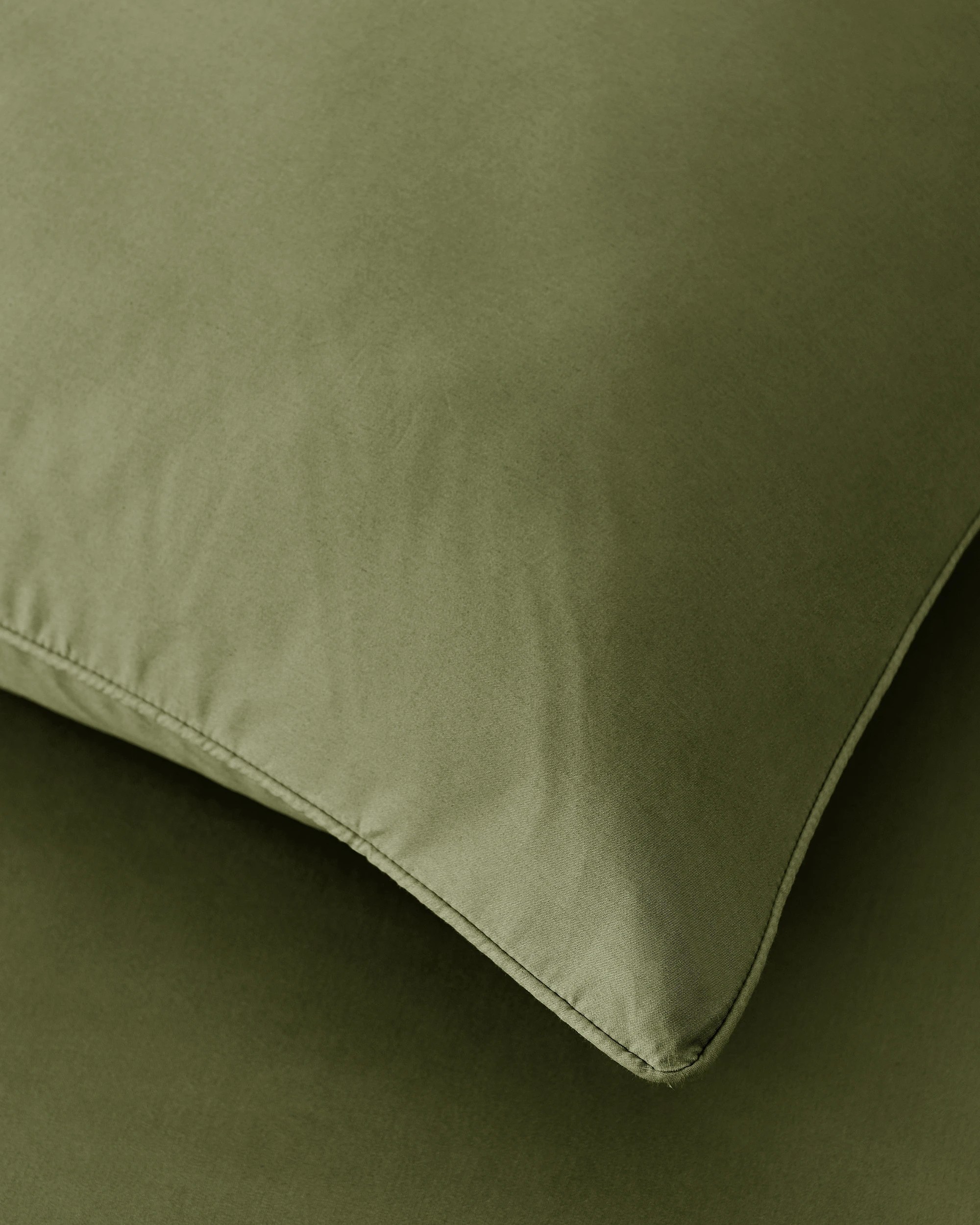 3 Dreamaker 400TC Premium Cotton Sateen Piped European Pillowcase Twin Pack - Olive, 3 of 6