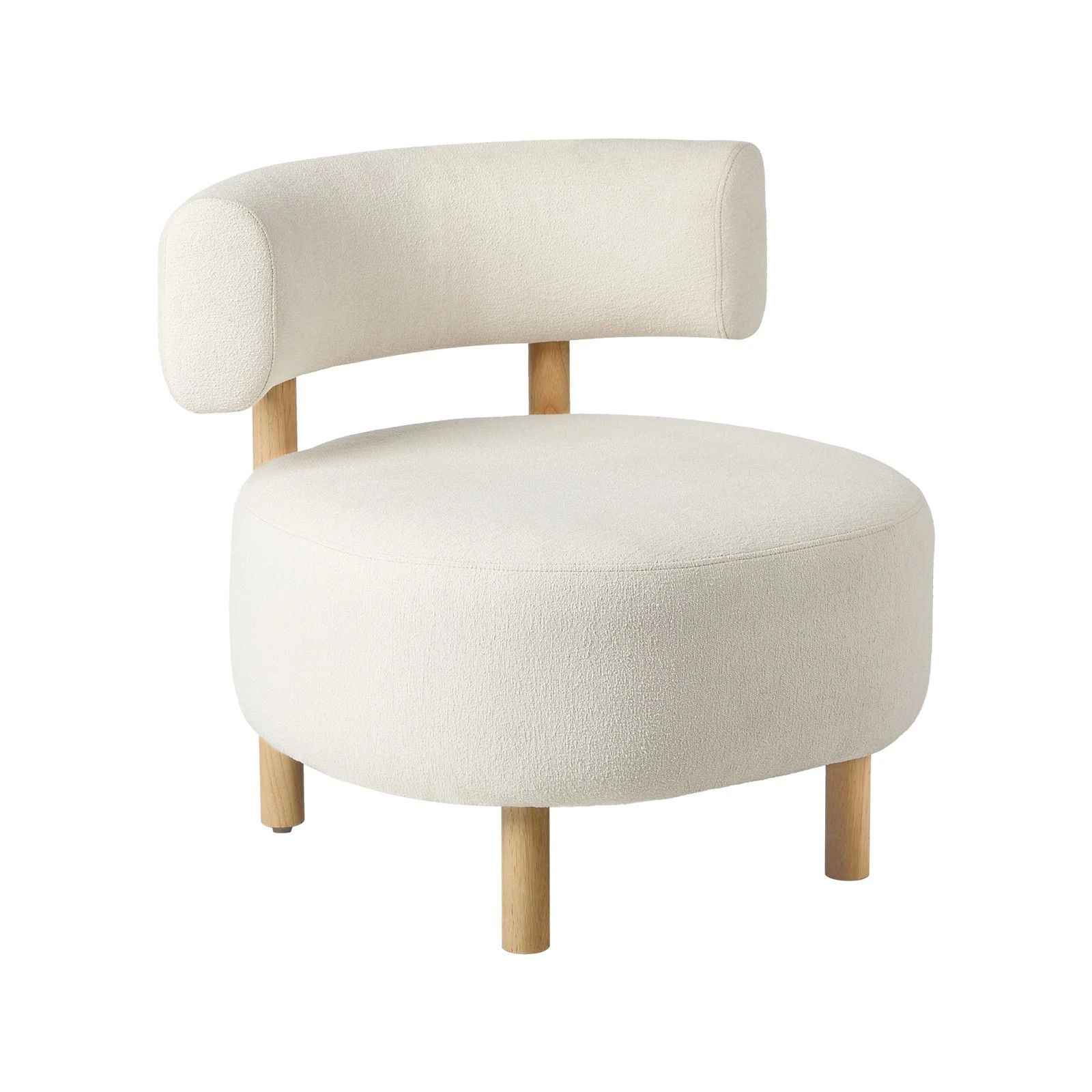 1 Oikiture Wooden Armchair Lounge Chair Linen Fabric Accent Armchairs - Beige, 1 of 10