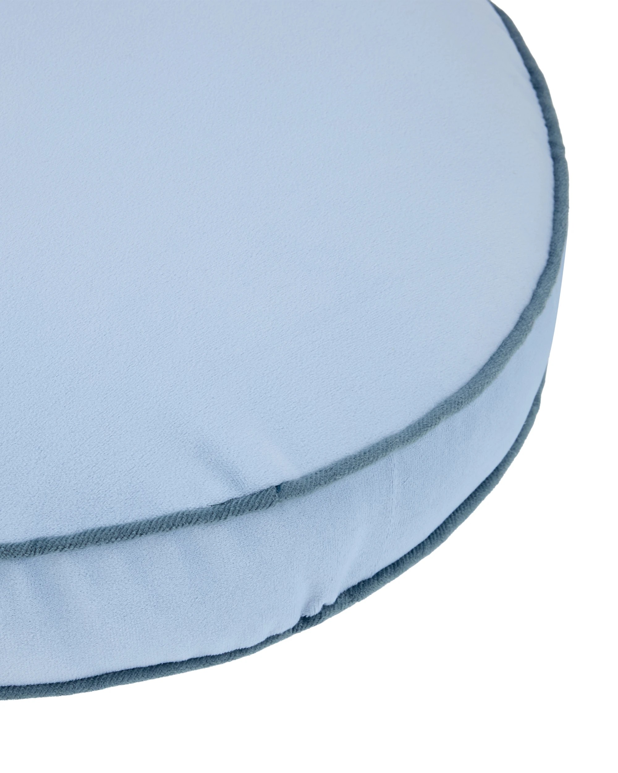 5 40cm Velvet Round Cushion - Blue, 5 of 6