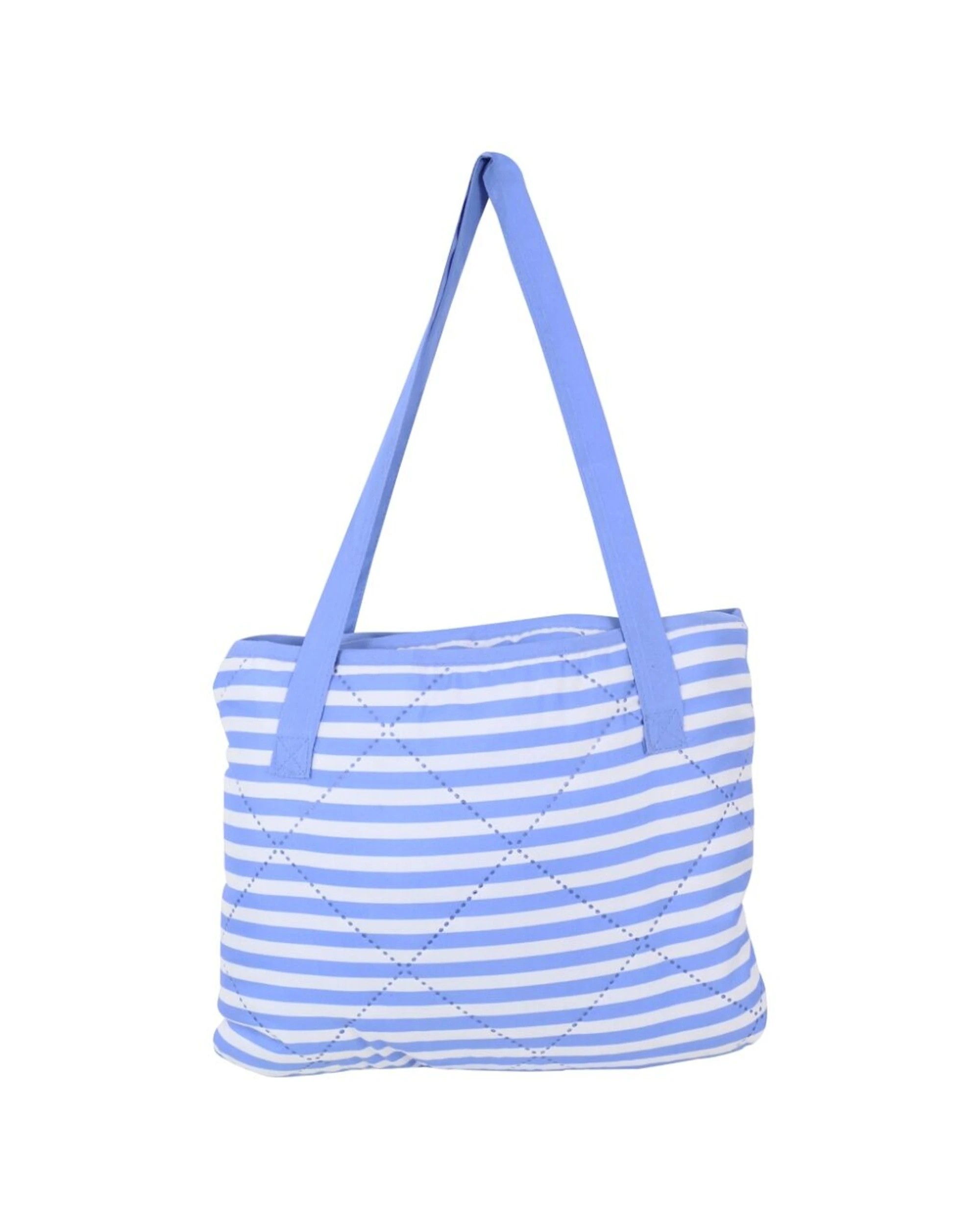 1 Wicked Sista Large Beach Mat Calming Stripe Waterproof Foam Padding - Blue, 1 of 2