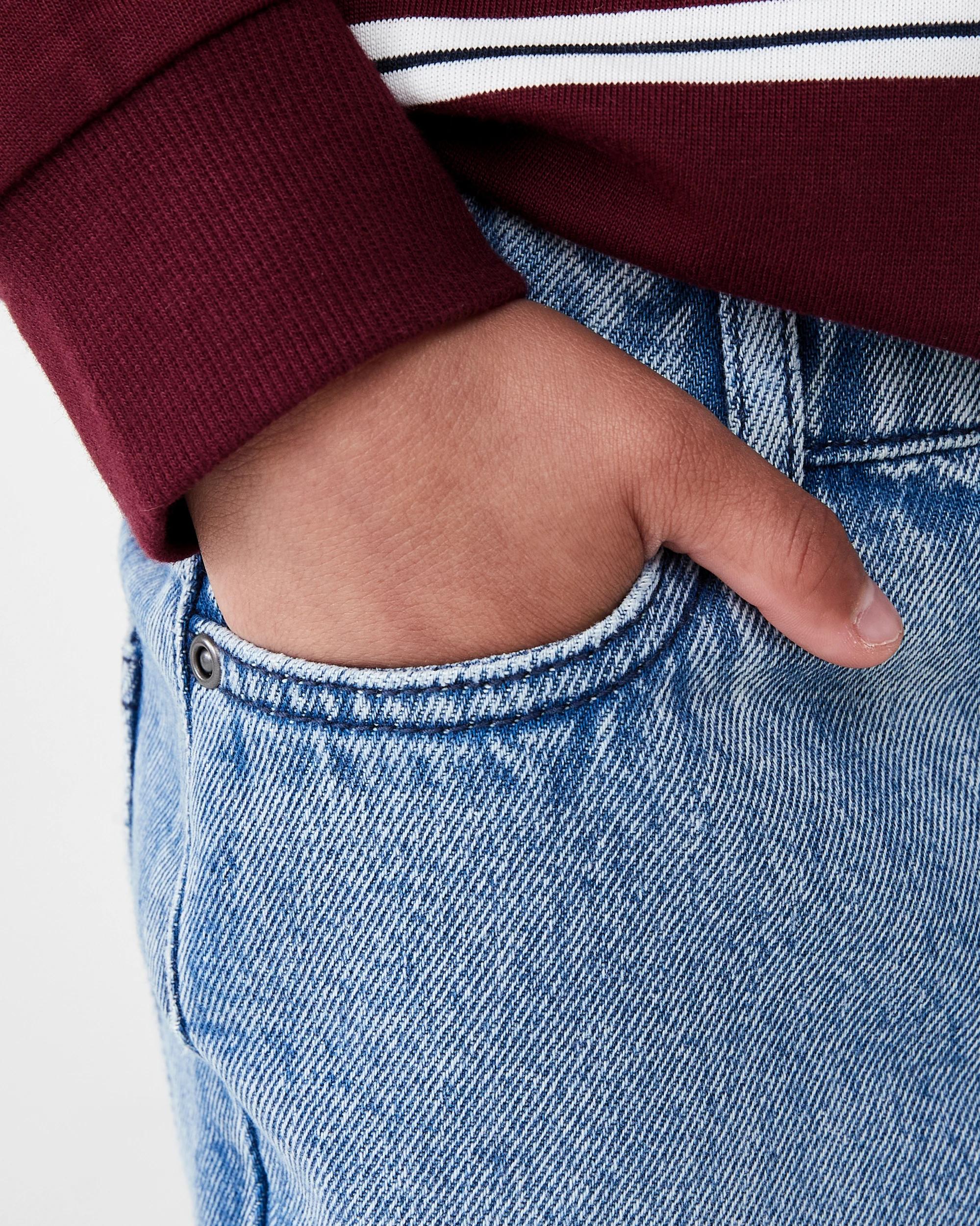 4 Straight Leg Denim Jeans Mid Wash, 4 of 6