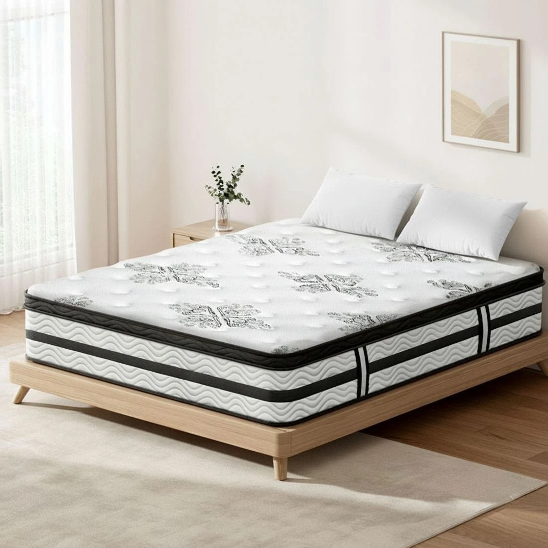 1 Giselle Bedding 34cm Mattress Euro Top Pocket Spring Double - Double Bed - Multi, 1 of 7