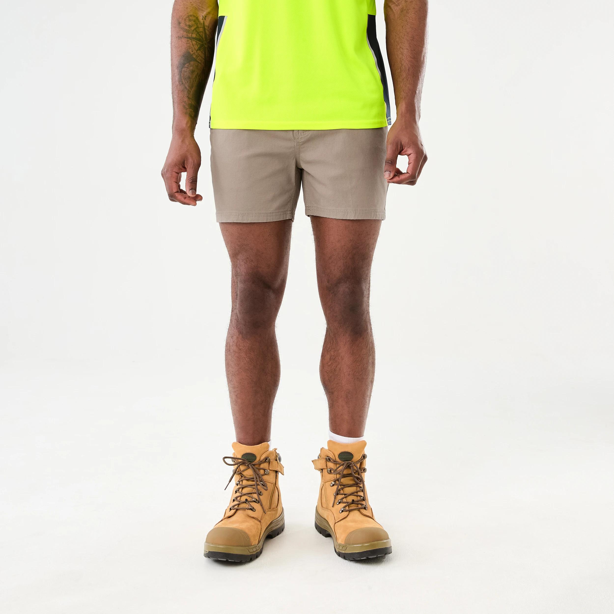 7 Workwear Fixed Waist Short Length Work Shorts MUSHROOM BEIGE, 7 of 7