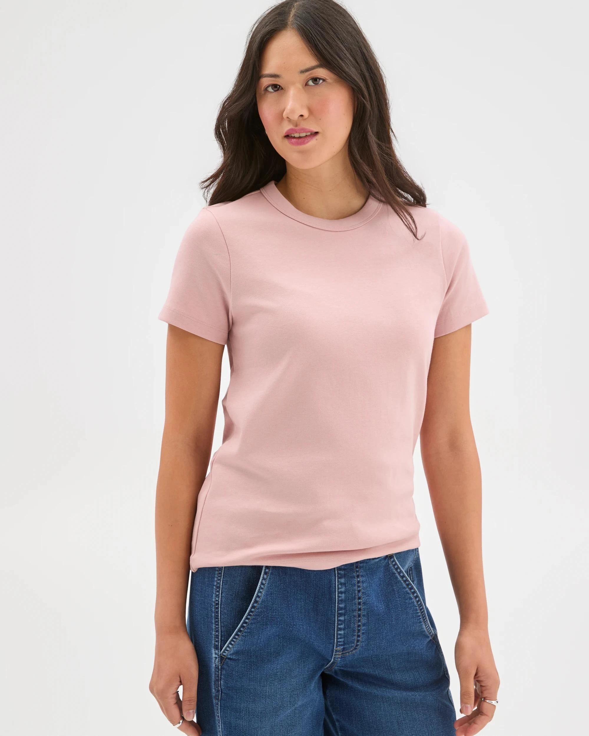 6 Target Woman Australian Cotton Interlock Neat T-Shirt SOFT BLUSH, 6 of 6
