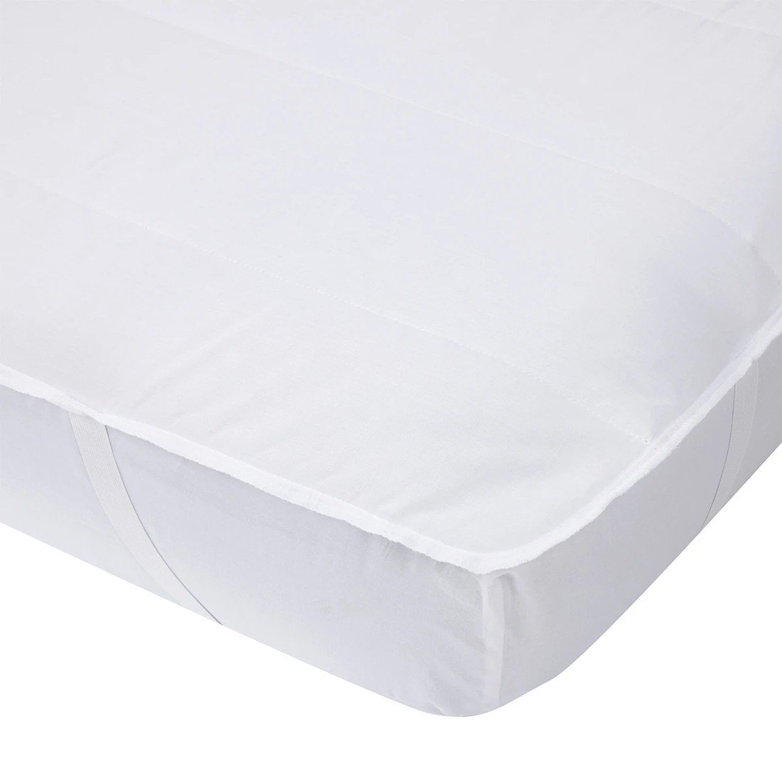4 Strapped Mattress Protector - Double Bed, White, 4 of 4