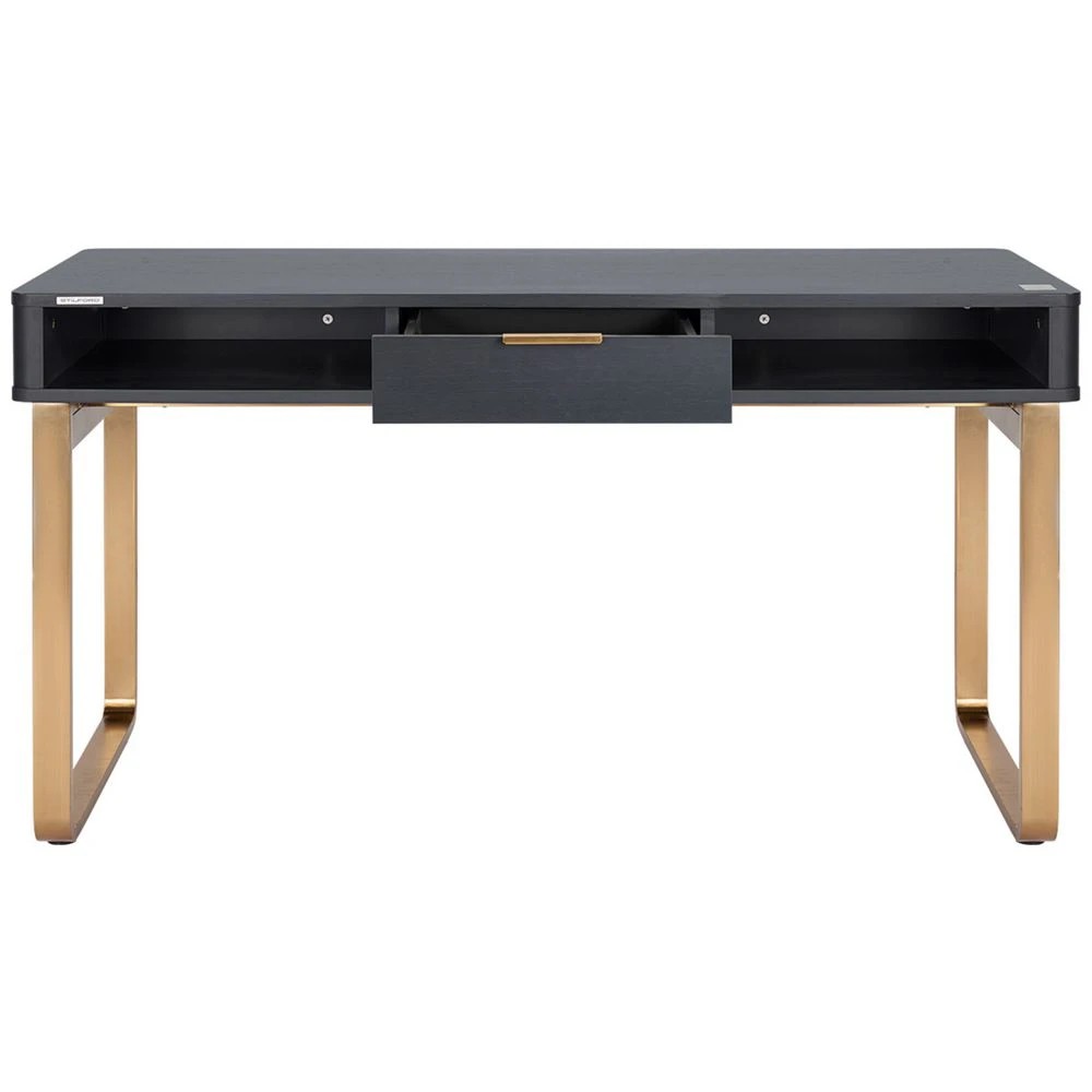 8 Stilford Herring Loop Leg 1400mm Desk Charcoal and Gold Desks, Tables and Workstations, 8 of 10