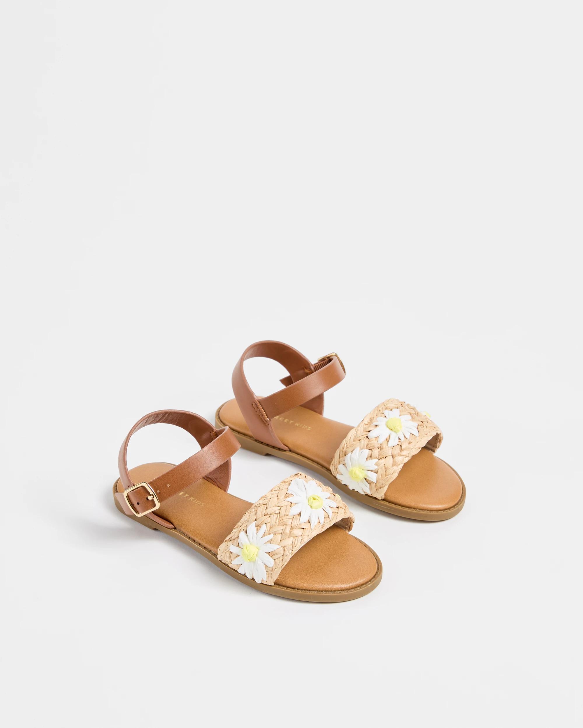 3 Target Girls Junior Straw Daisy Sandal NEUTRAL, 3 of 3