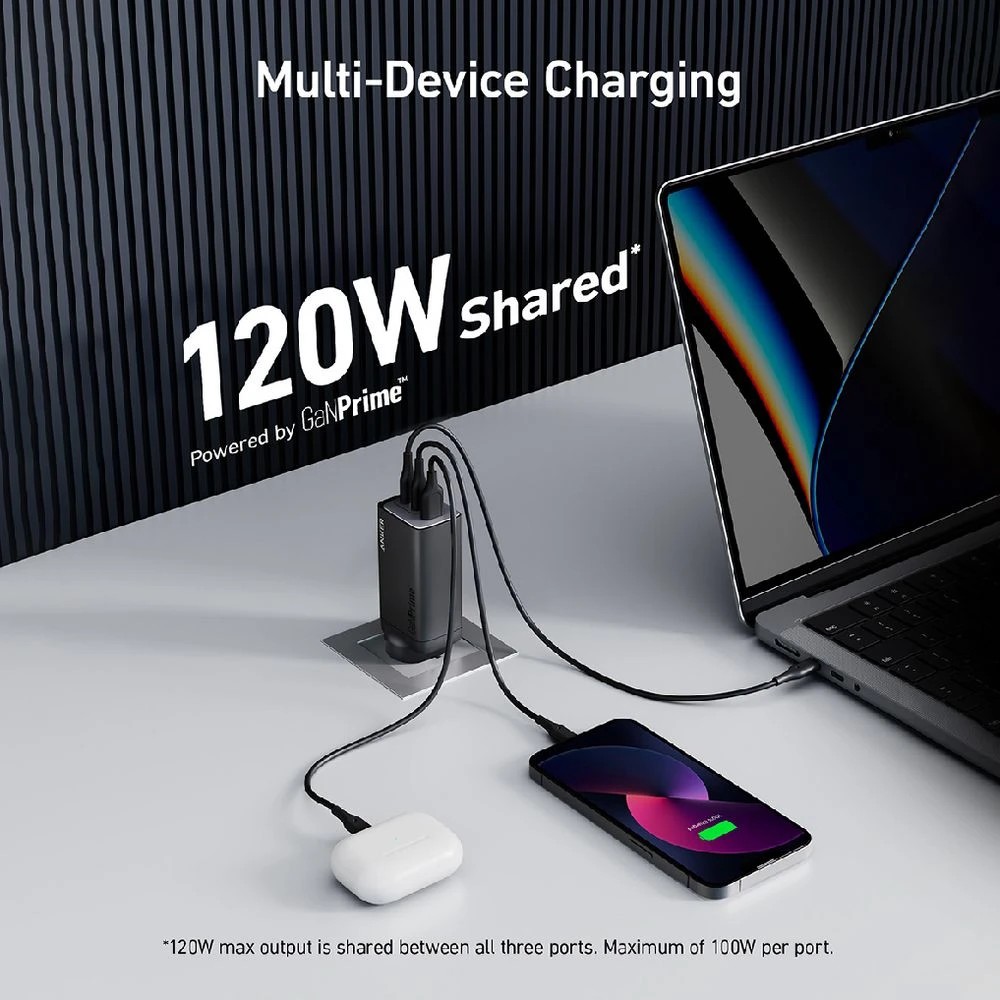 5 Anker 120W 3-Port Wall Charger Black, 5 of 8