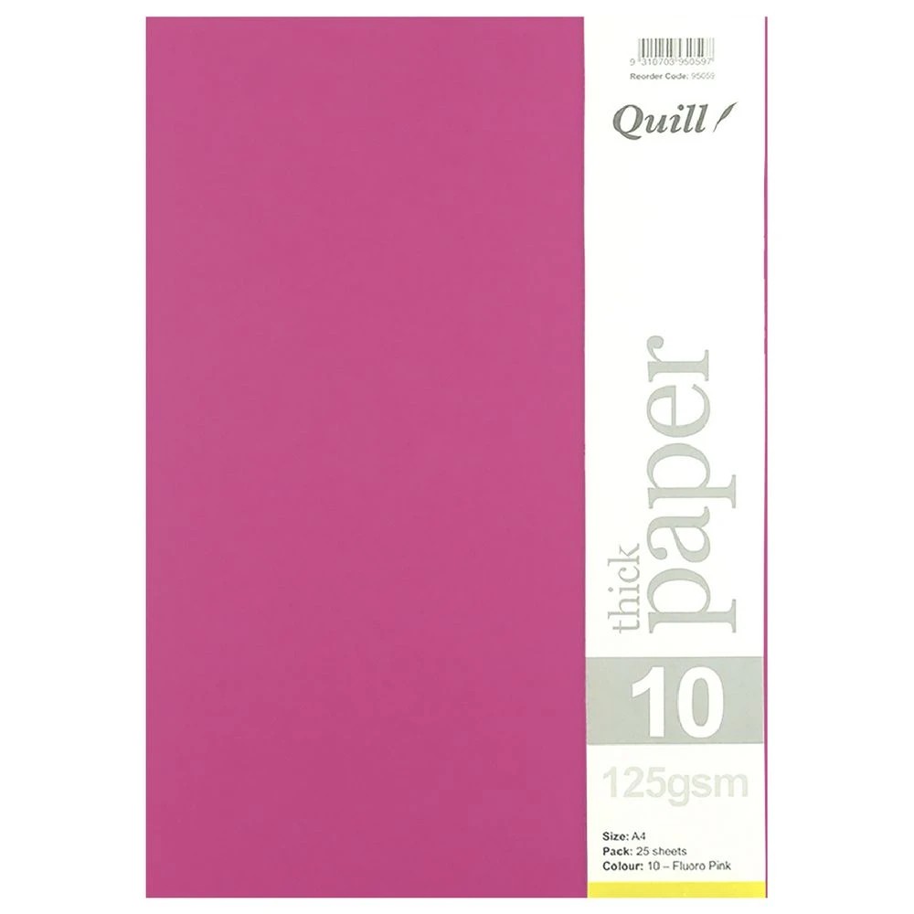 3 Quill A4 125gsm Paper Fluoro Pink 25 Pack, 3 of 4