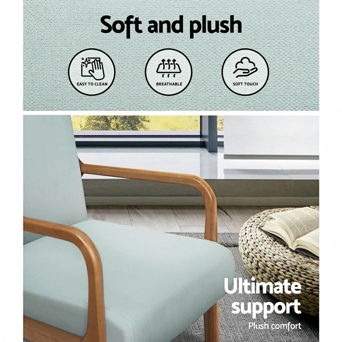 5 Artiss Armchair Fabric - Multi, 5 of 5