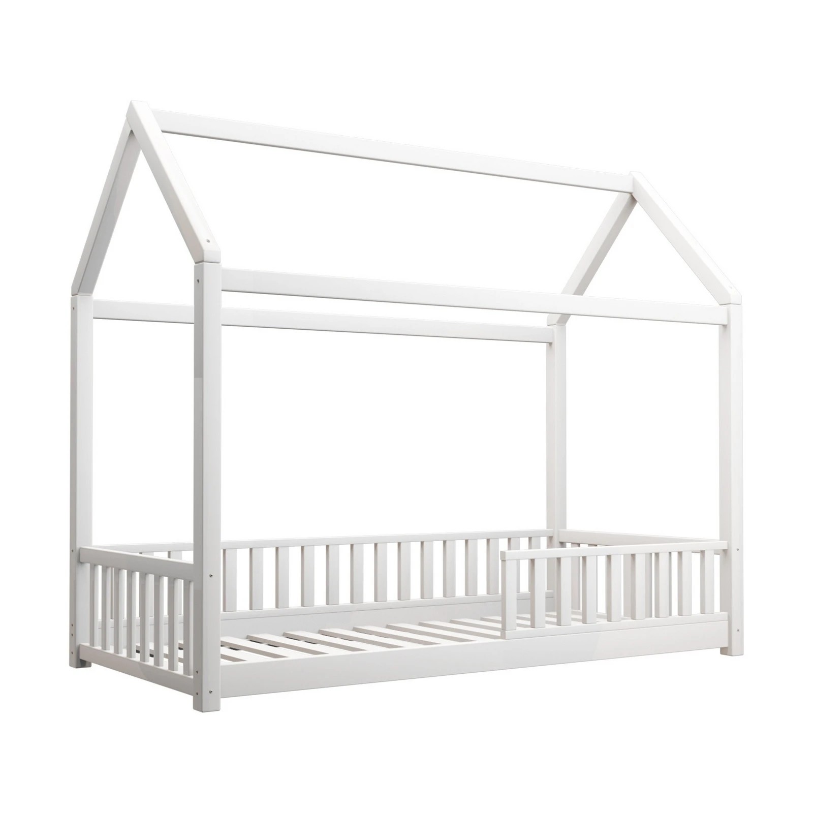 9 Oikiture Kids Wooden Bed Frame House Beds Platform Timber Pine Single
 - White, 9 of 10