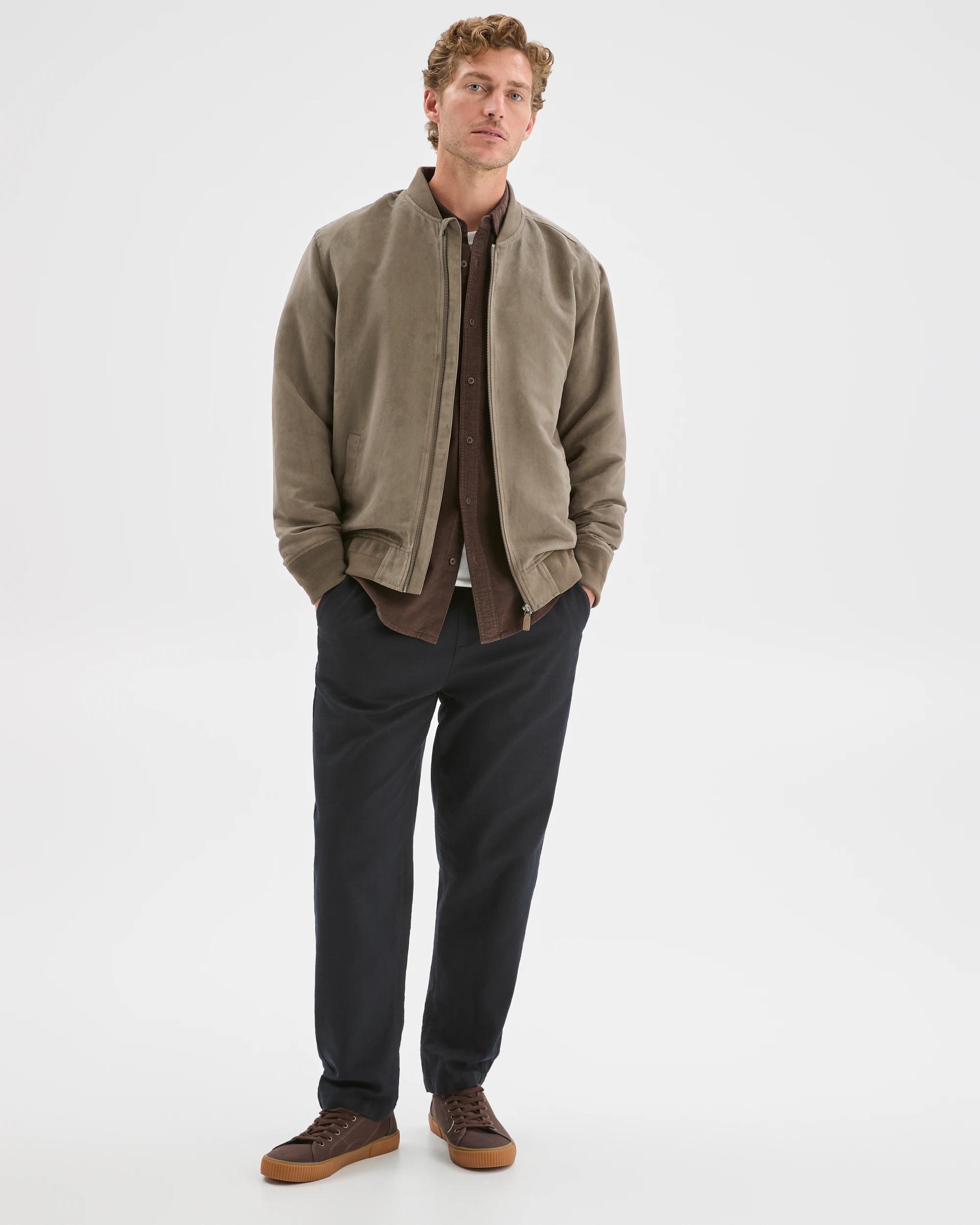 4 Target Man Faux Suede Bomber Jacket GREY OLIVE, 4 of 8