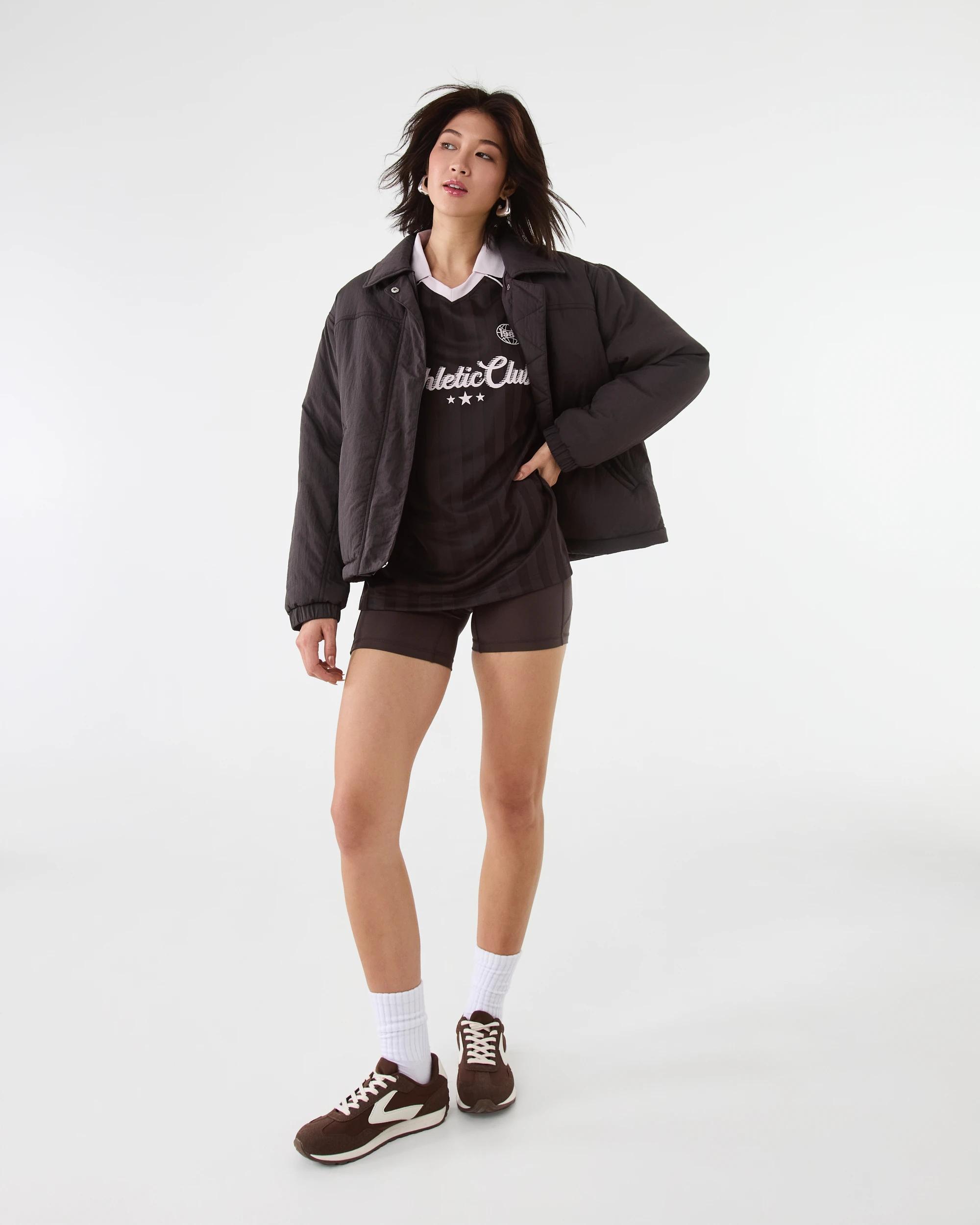 2 Active Womens Zip Through Sports Bomber Jacket Espresso, 2 of 9