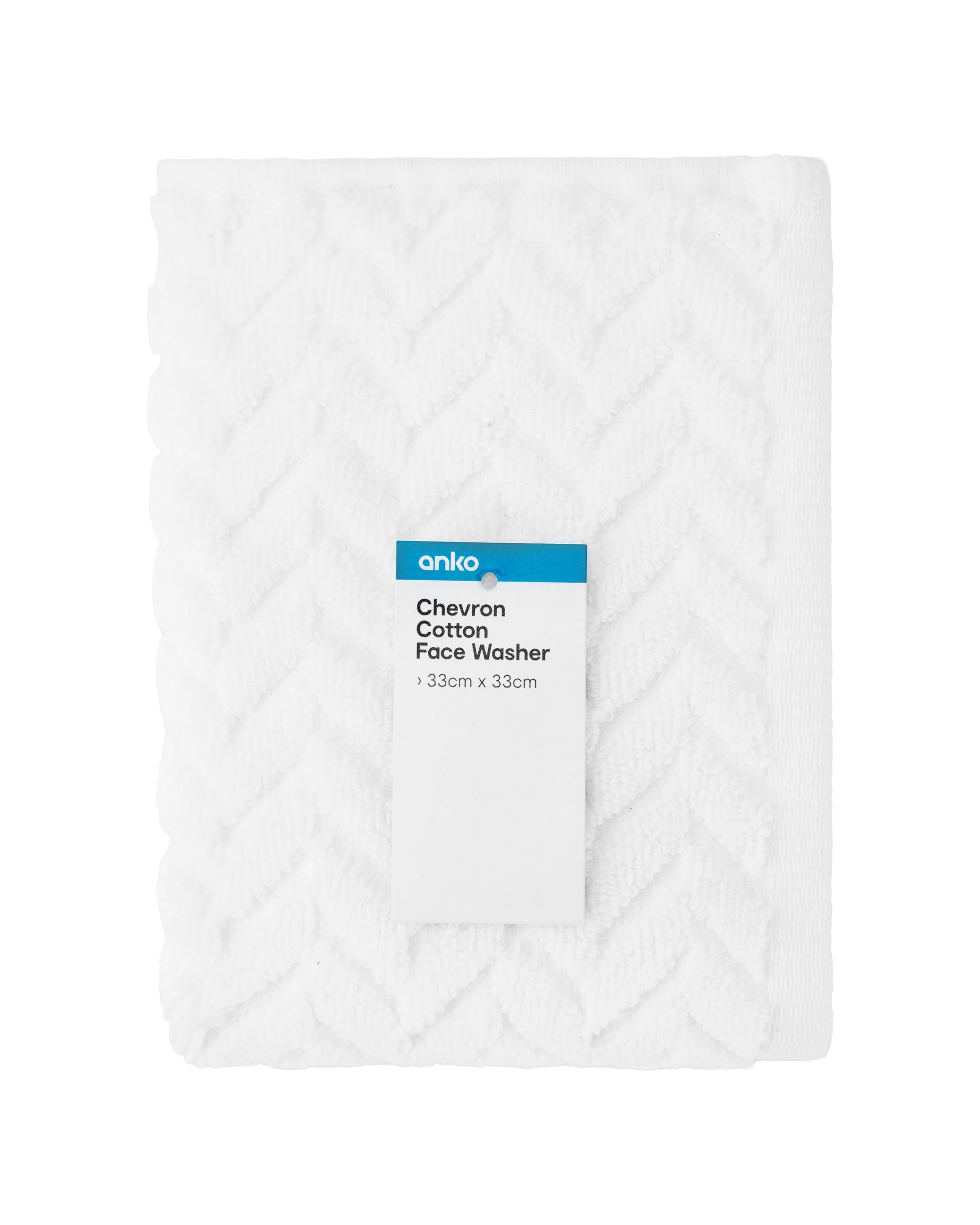 5 Chevron Cotton Face Washer - White, 5 of 6
