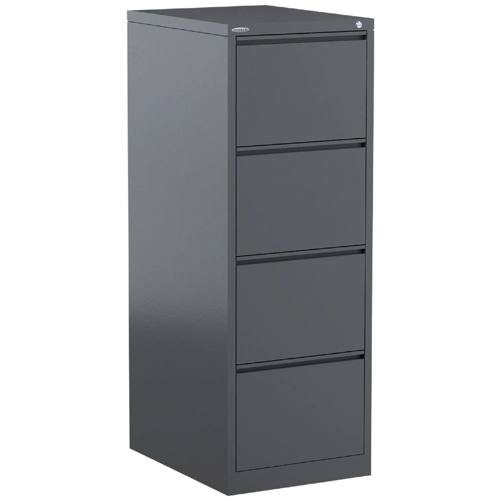 1 Mercury 4 Drawer Vertical Filing Cabinet Graphite Ripple Cabinets Filing Drawer Cabinets, 1 of 3