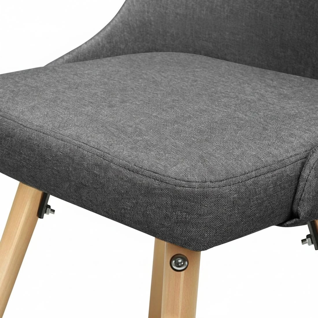 5 Artiss Dining Chairs Set of 4 Fabric Wooden - Grey, 5 of 5