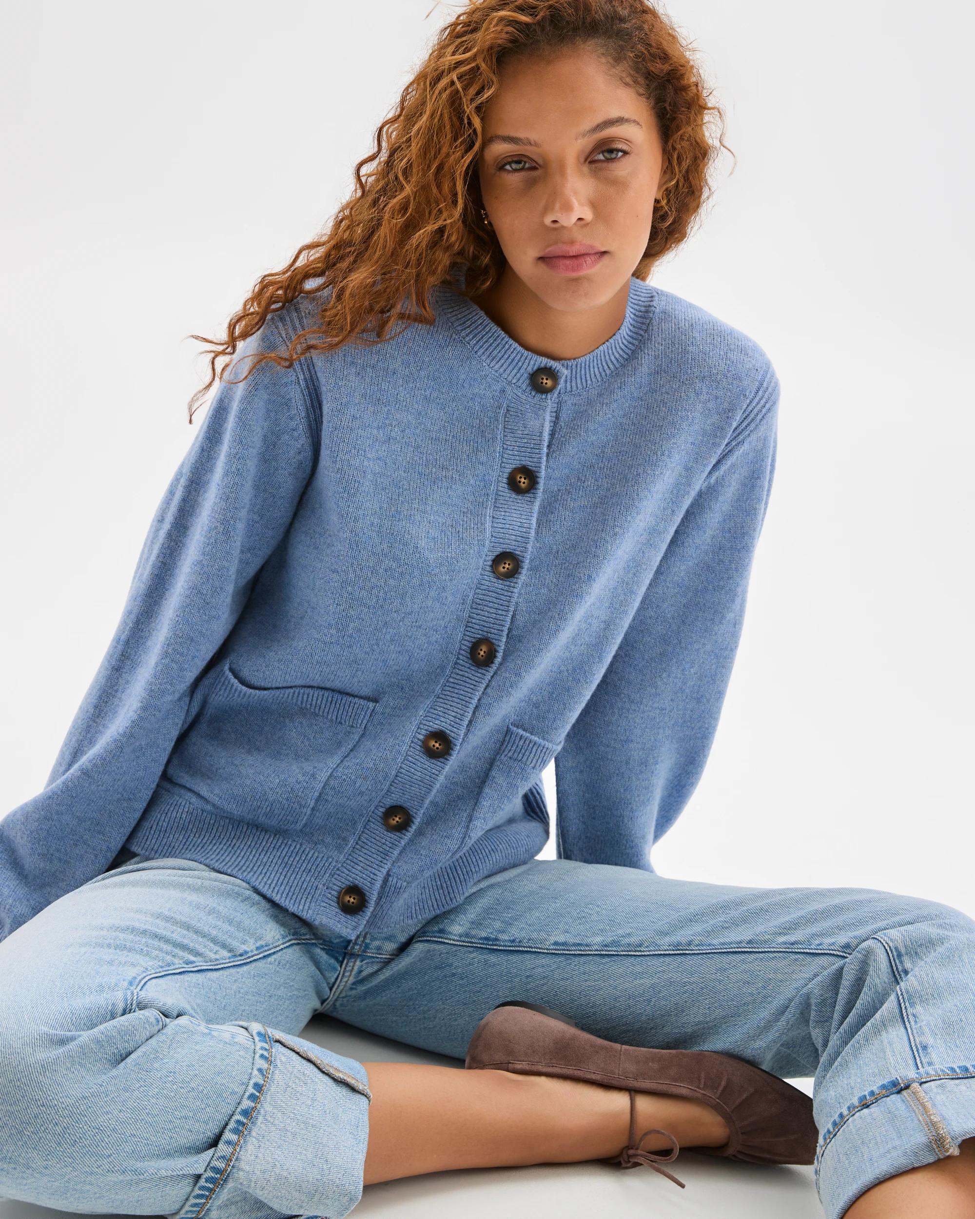 1 Target Woman Australian Lambswool Cardigan MINERAL MIST, 1 of 7