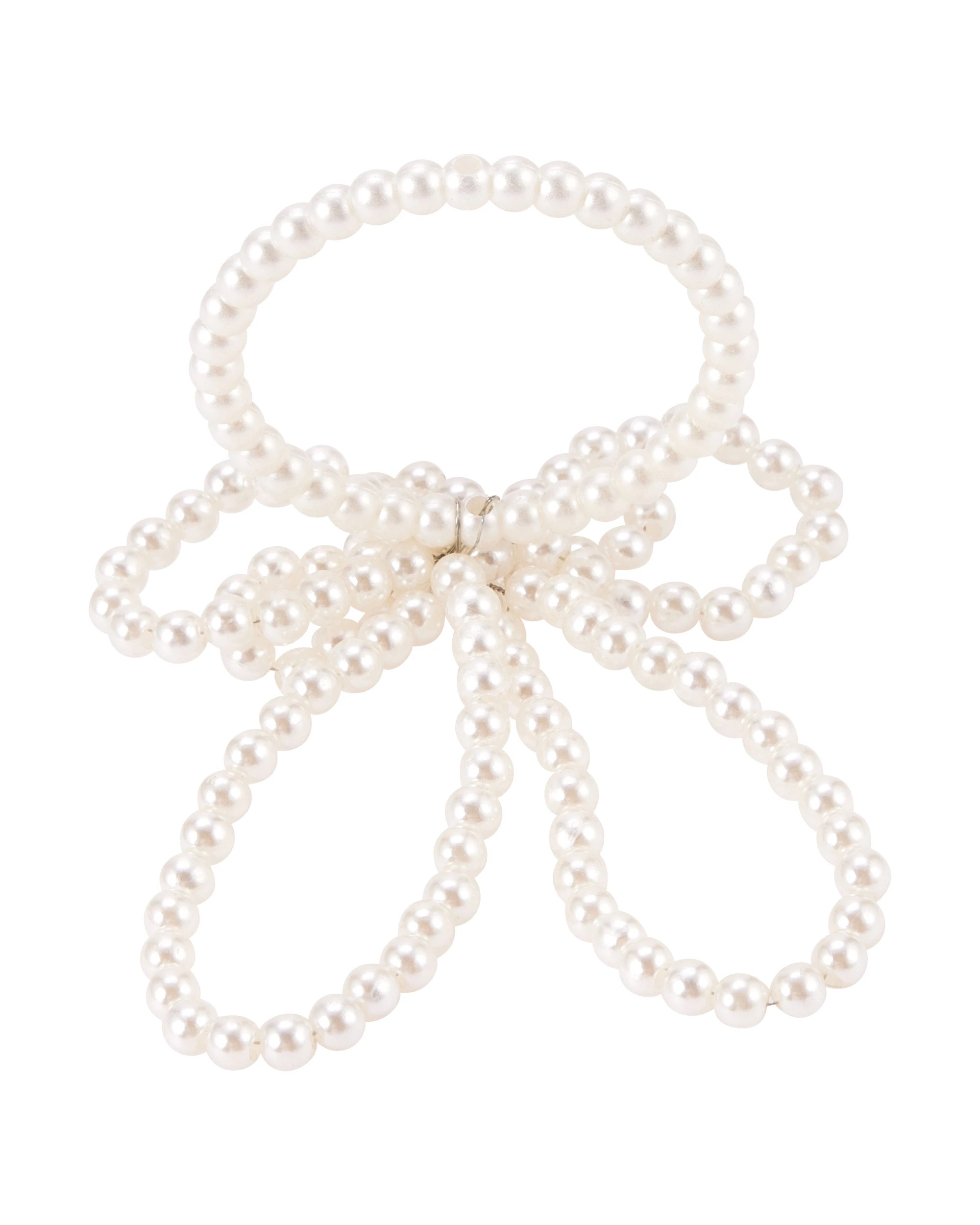 4 4 Pack Faux Pearl Bow Napkin Rings, 4 of 5