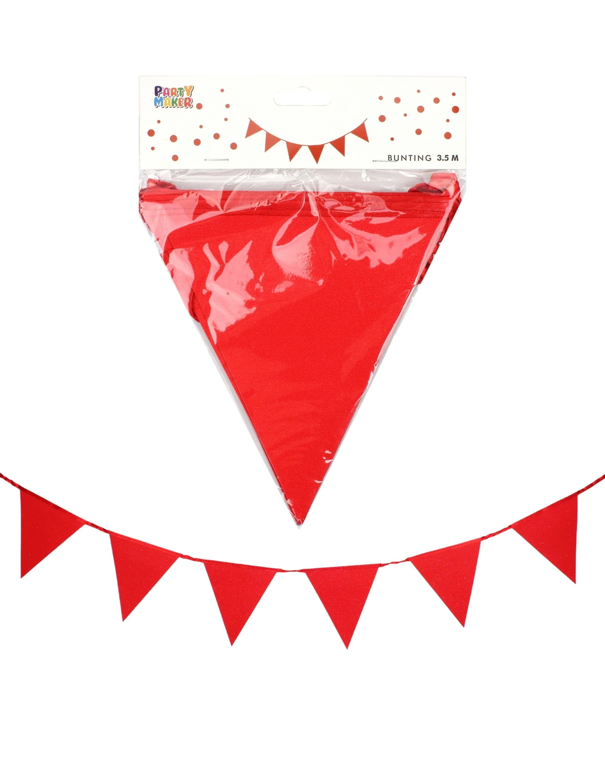 1 Partyrama Glitter Flag Banner 3.5m - Red, 1 of 1