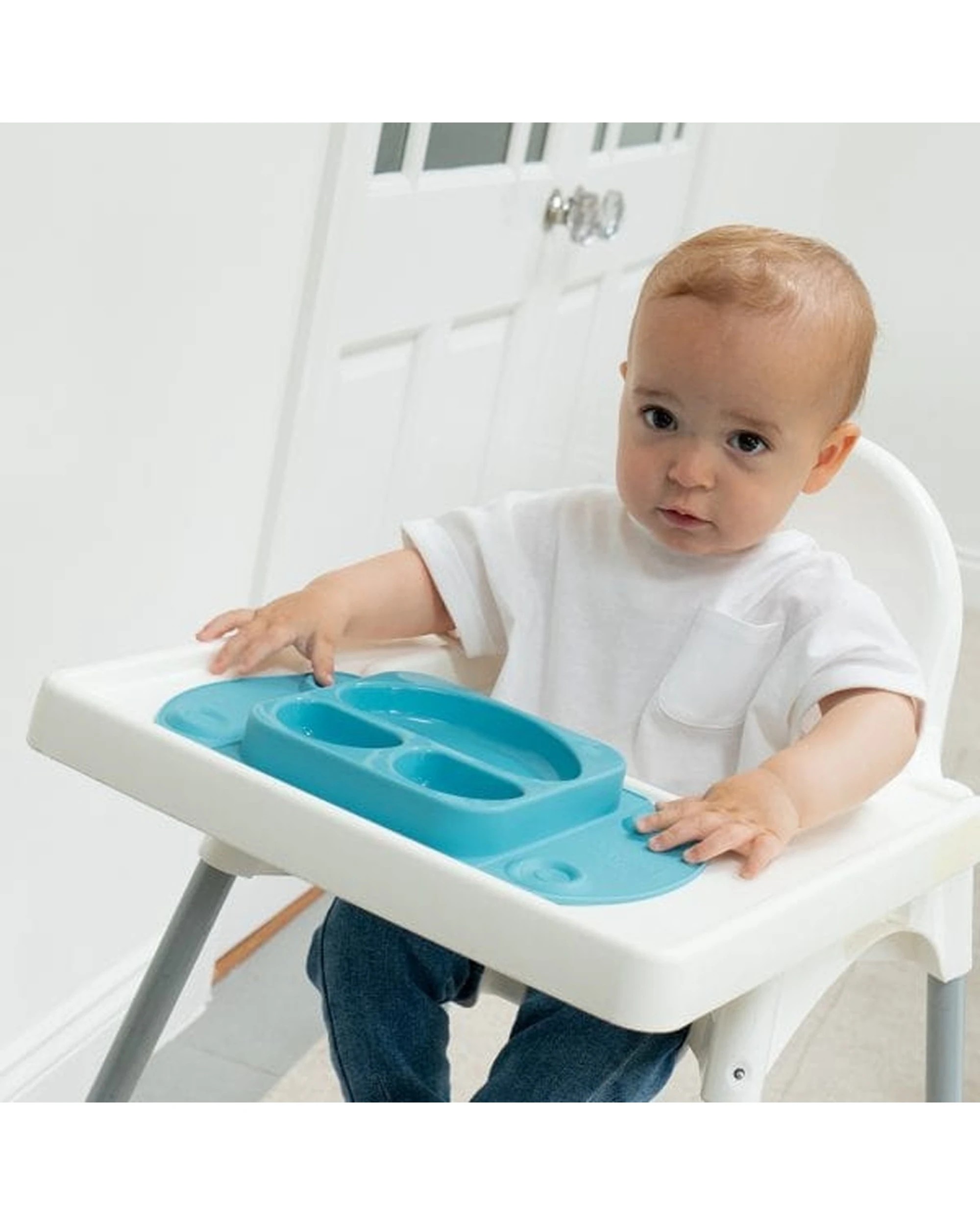 3 EasyTots Easymat Mini Feeding Plate 5 Point Suction Baby Led Weaning - Blue, 3 of 3