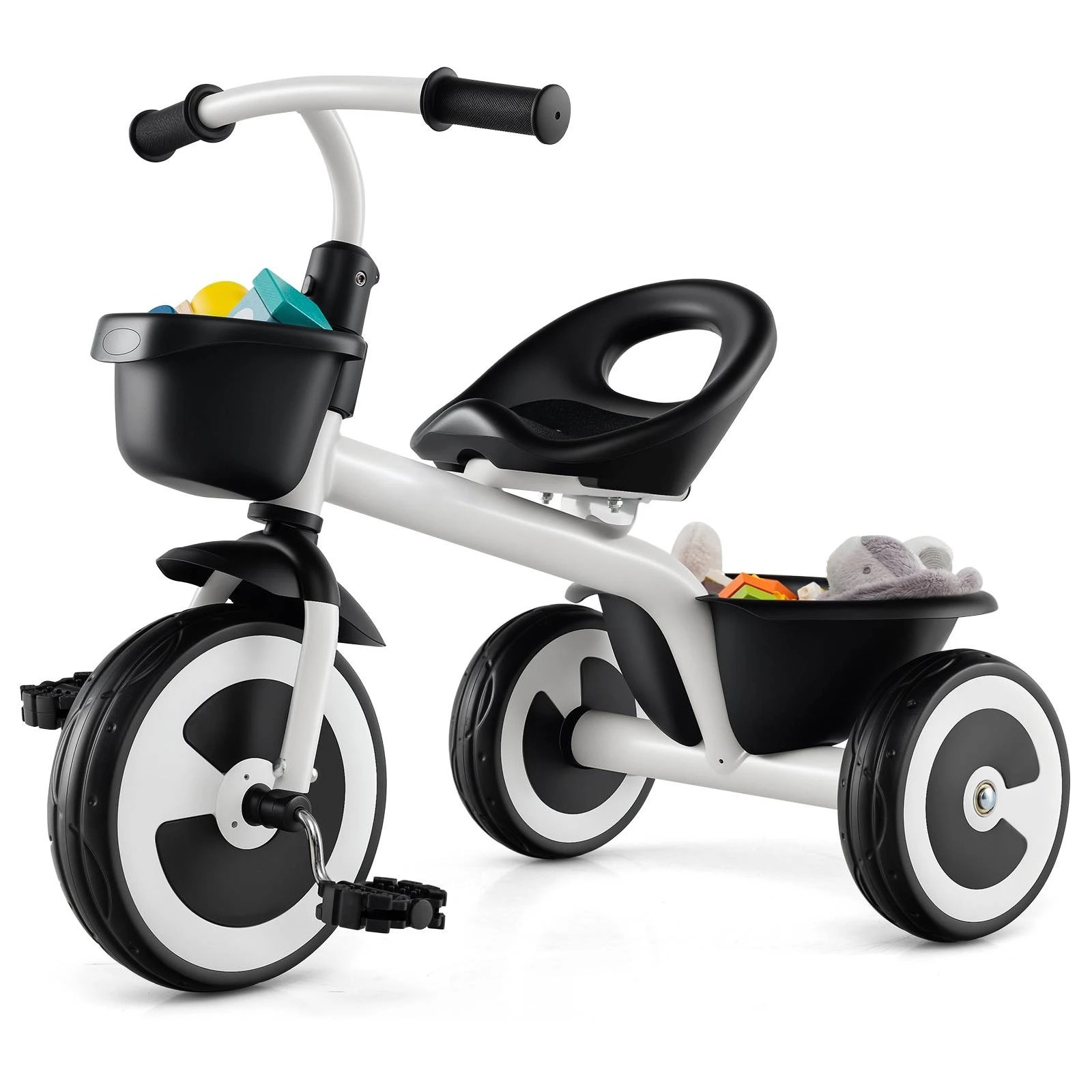 1 Costway Tricycle Ride On Trike w/Adjustable Seat Bike - White, 1 of 1