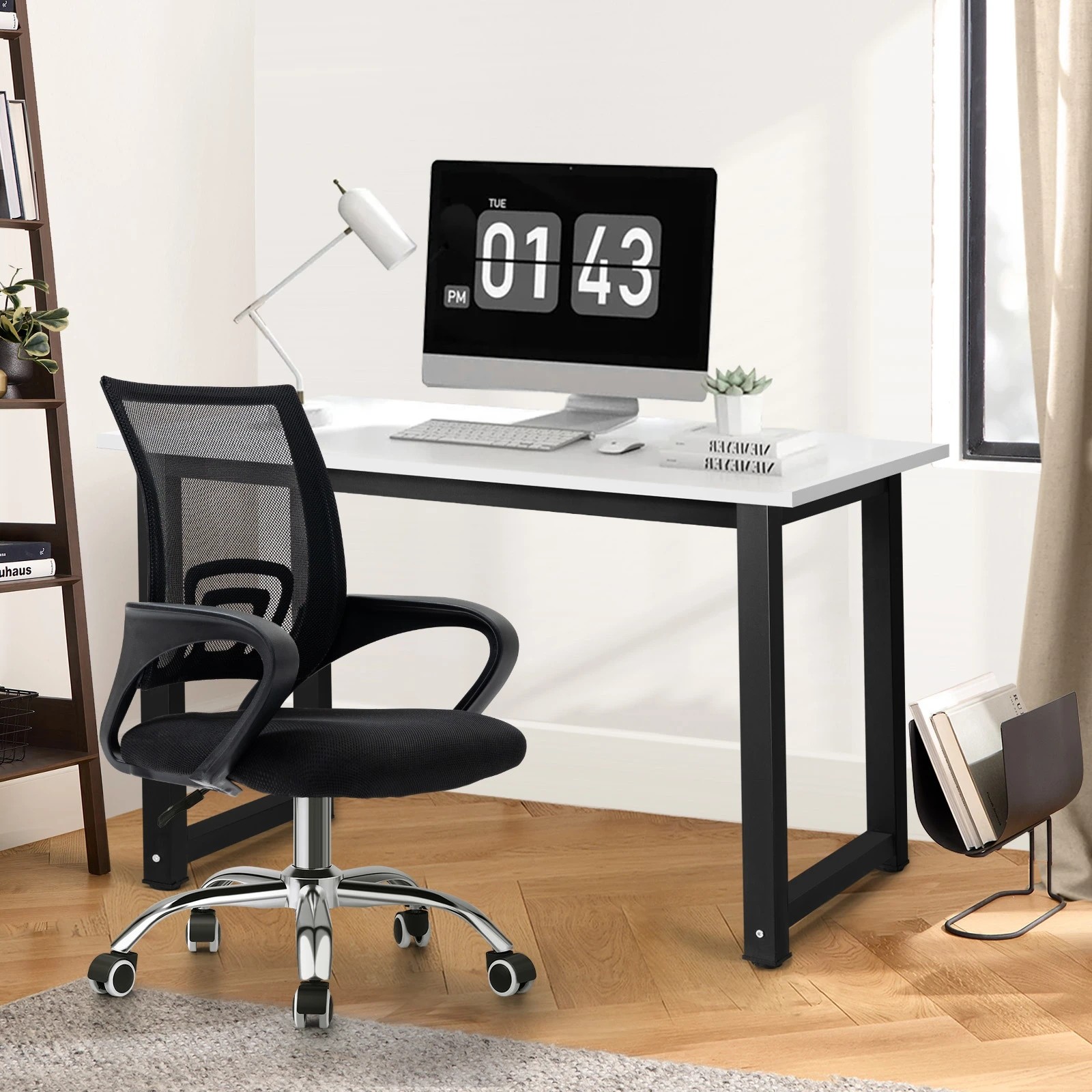 2 Oikiture Home Office Desk And Chair Set Computer Desk Mesh Office Chair
 - Multi, 2 of 10
