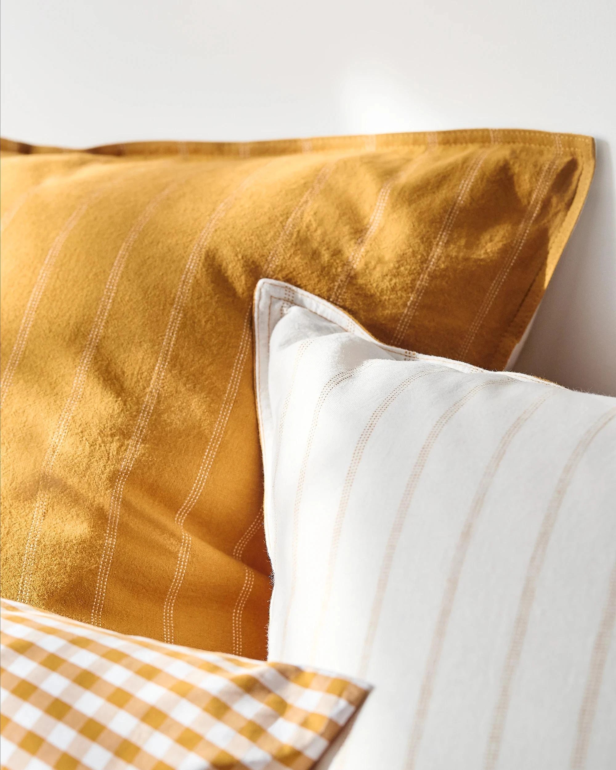5 Target Adelle Stripe Linen/Cotton European Pillowcase - Queen Bed - Yellow, 5 of 6