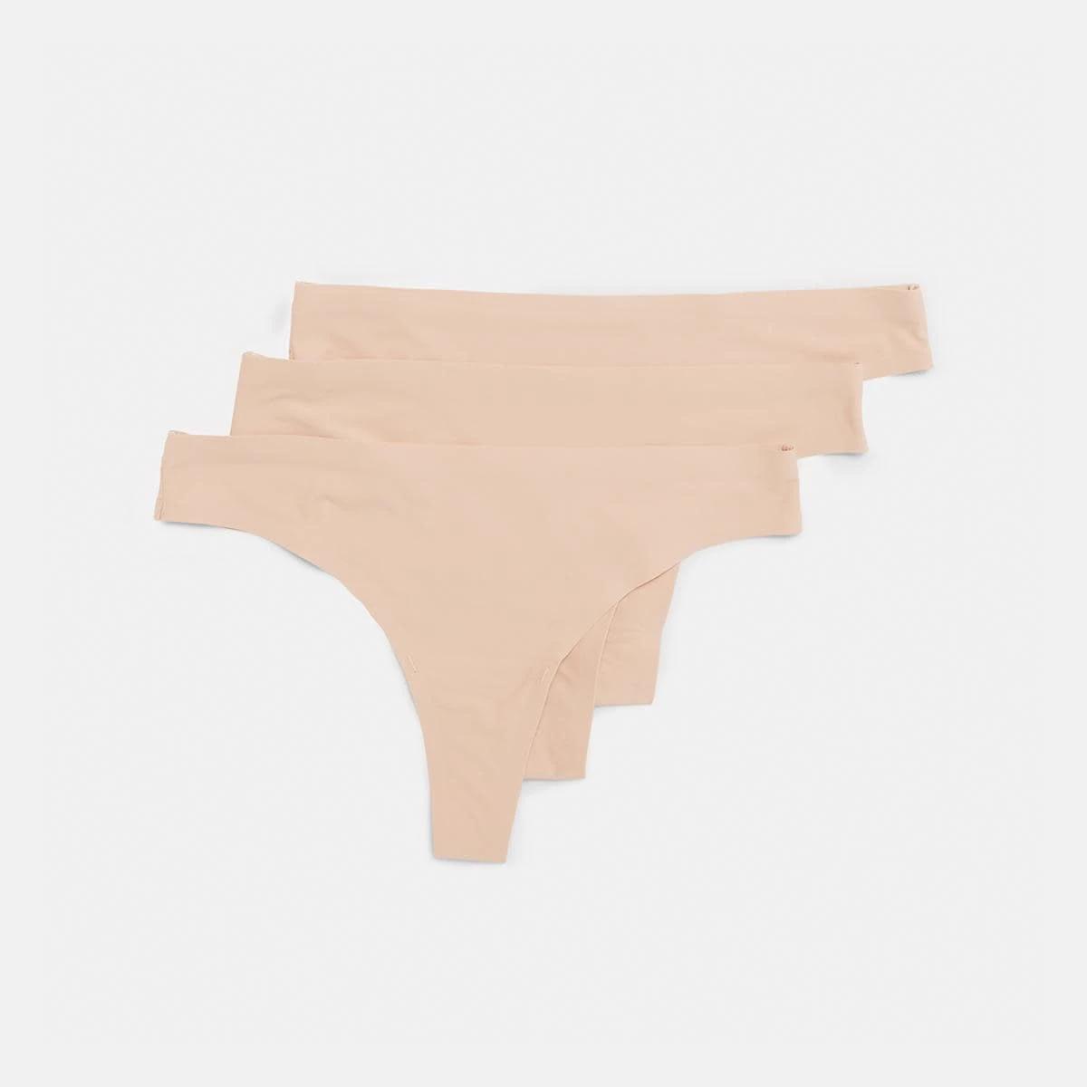 1 3 Pack Outta-Sight G-string Briefs Bge Almnd, 1 of 5